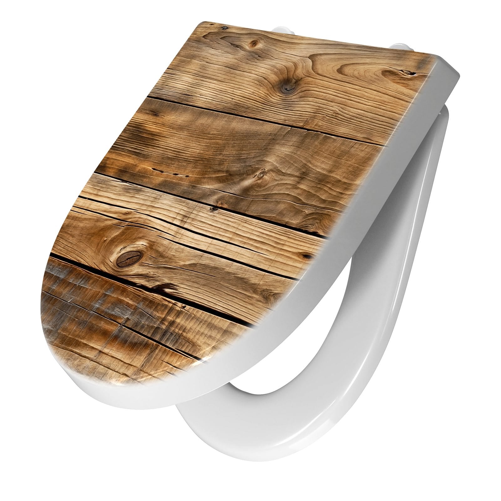 WC-Sitz mit Absenkautomatik Holzdielenmaserung