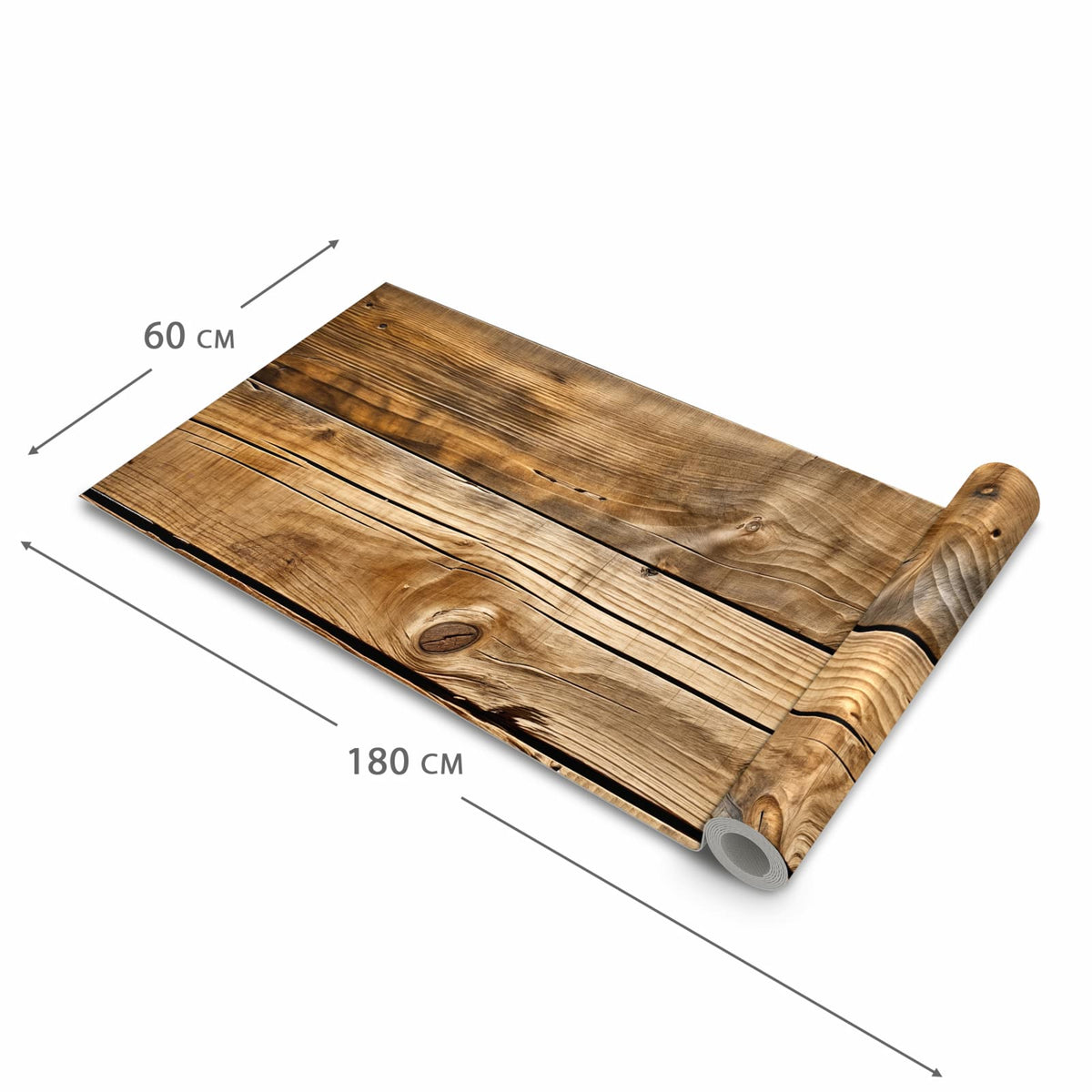 Flacher rutschfester Küchenläufer mit Motiv Holzdielenmaserung in der Grösse 60x300 cm