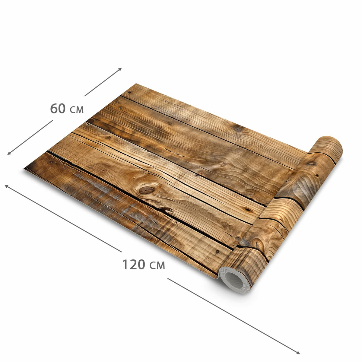 Geruchsneutraler Küchenläufer mit Motiv Holzdielenmaserung in der Grösse 60x300 cm
