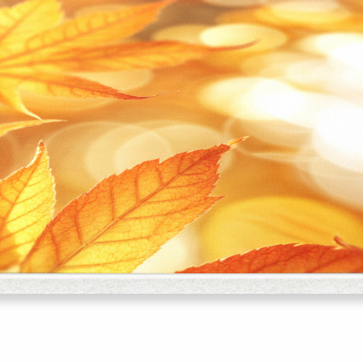 Schmutzabweisender Küchenläufer mit Motiv Herbstlich Glitzernd in seitlicher Ansicht