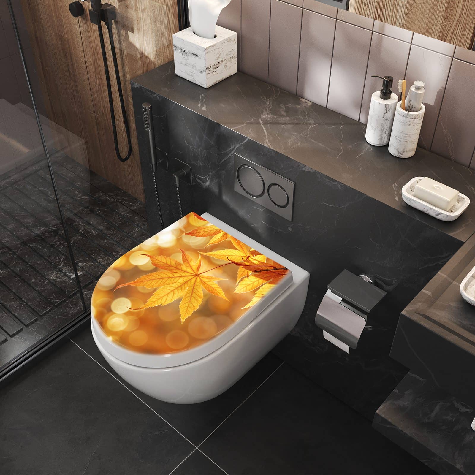 WC-Sitz mit Absenkautomatik Herbstlich Glitzernd