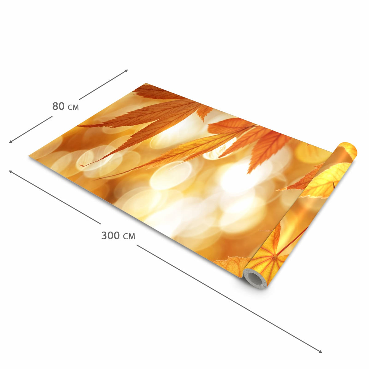 Wasserabweisender rutschfester Küchenteppich mit Motiv Herbstlich Glitzernd in der Grösse 60x300 cm