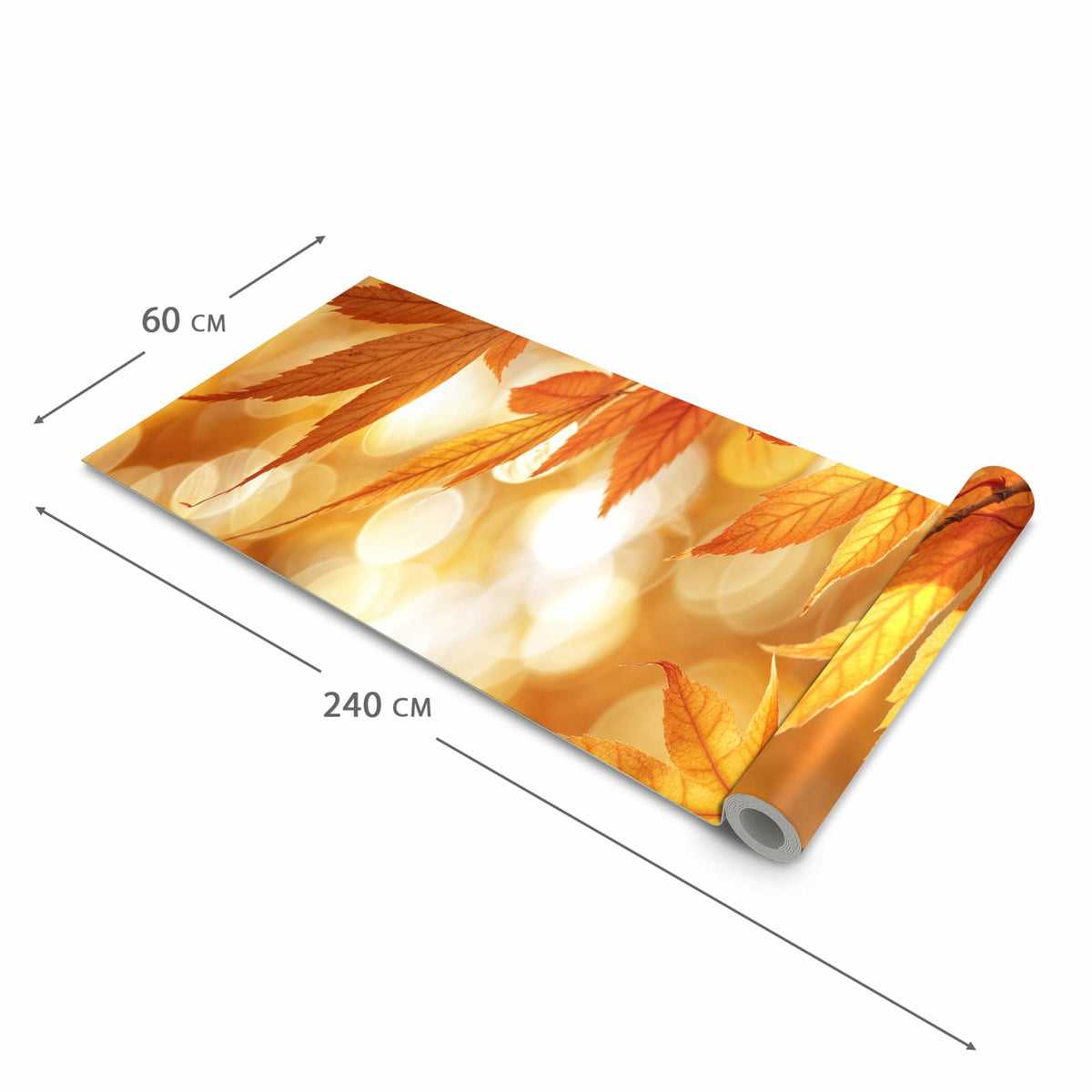 Formstabiler waschbarer Küchenteppich mit Motiv Herbstlich Glitzernd in der Grösse 60x300 cm