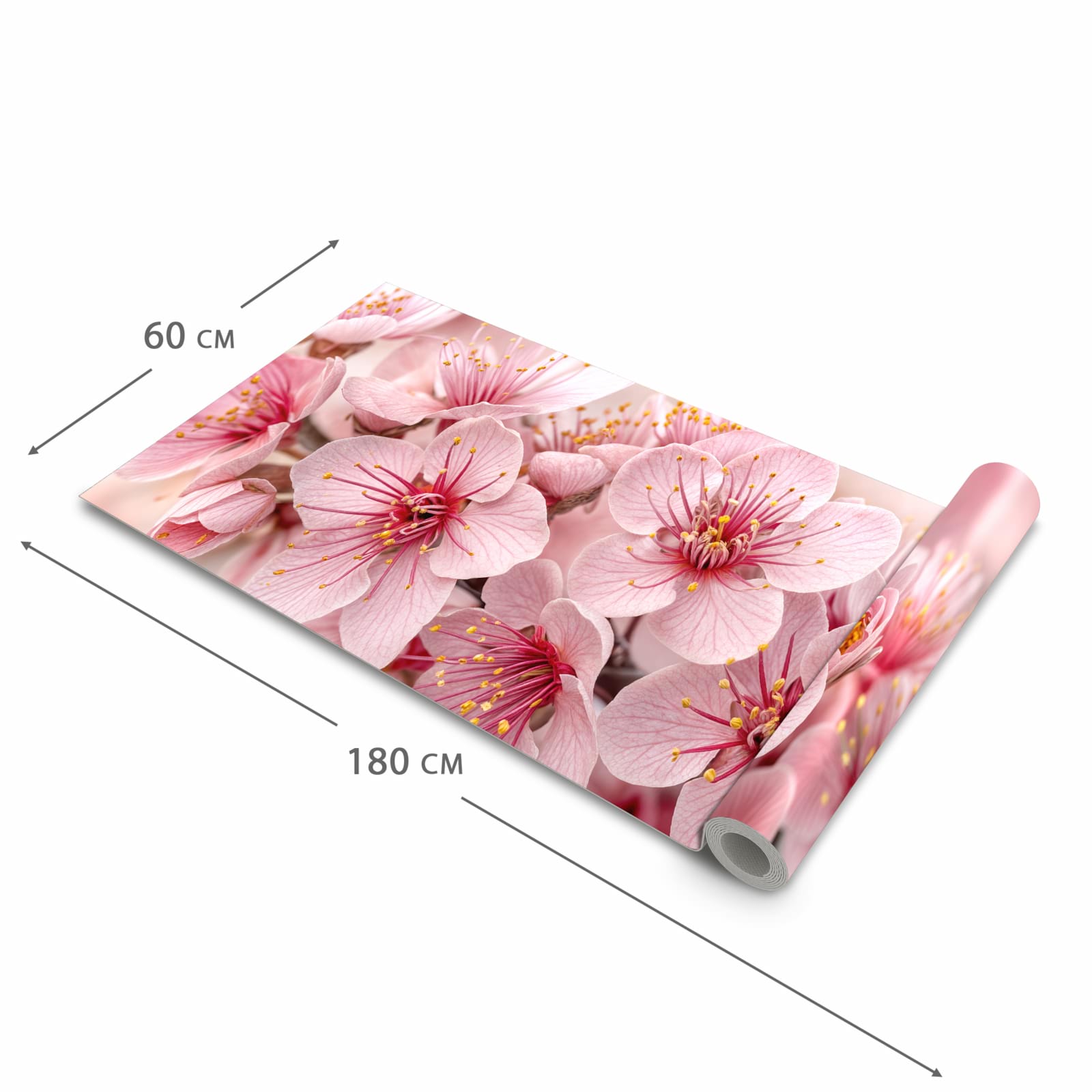Komfortabler waschbarer Läufer für die Küche mit Motiv Kirschblütenzweig in der Grösse 60x270 cm