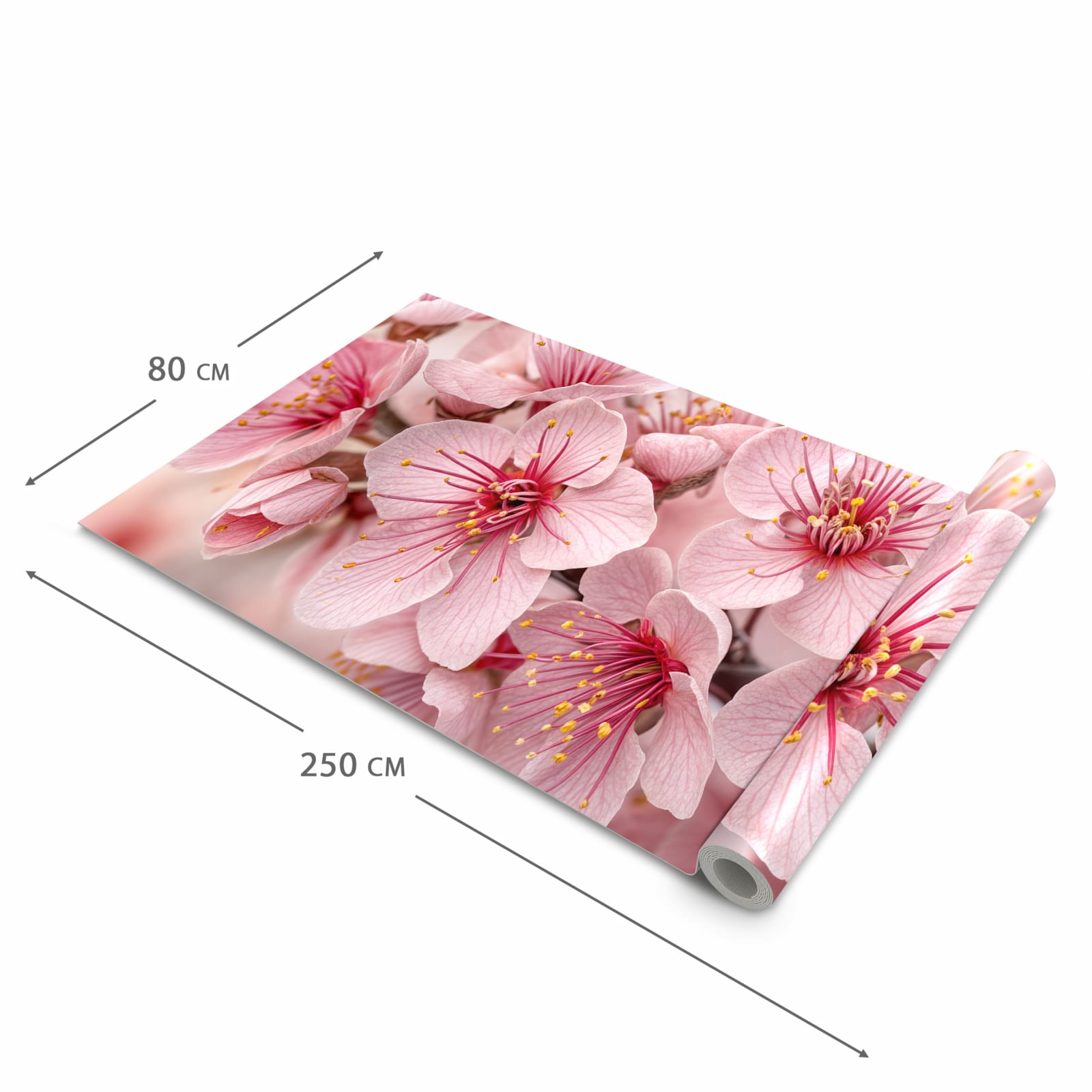 Waschbarer rutschfester Küchenteppich mit Motiv Kirschblütenzweig in der Grösse 60x300 cm