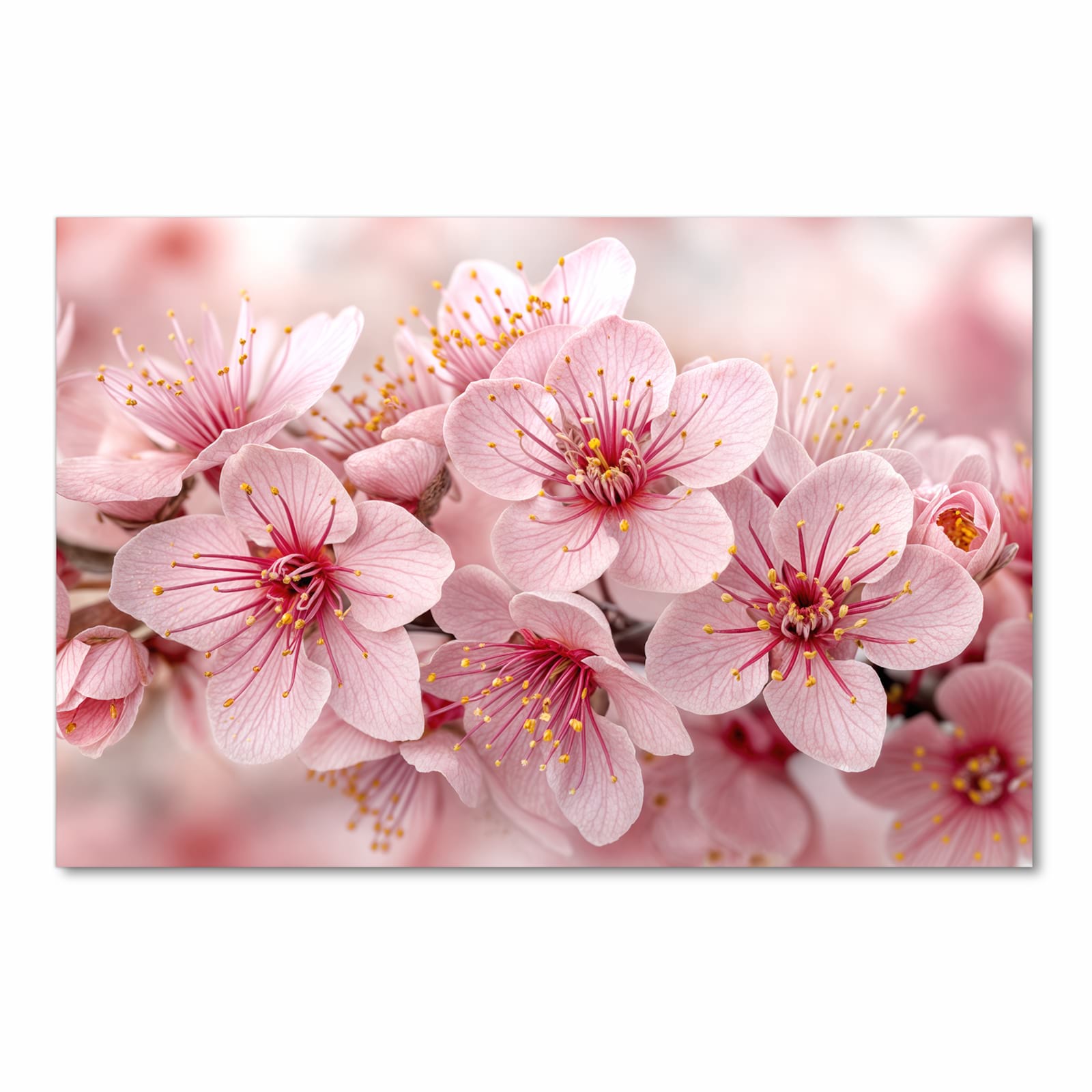 Küchenteppich waschbar mit Motiv Kirschblütenzweig in Frontansicht für mehr Trittkomfort