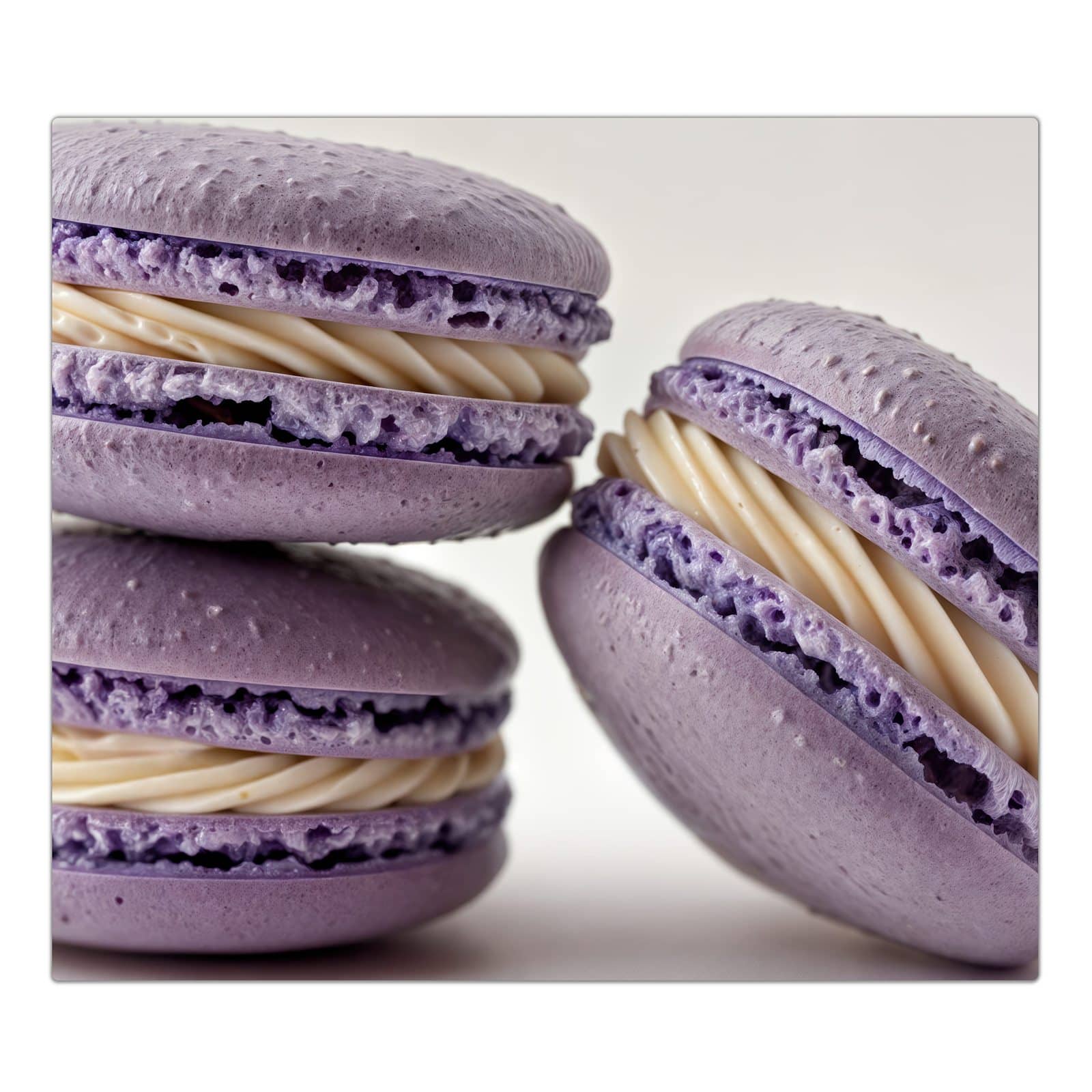 1-teilige Abdeckung für Herdplatte mit Lila Macarons-Motiv in der Frontansicht