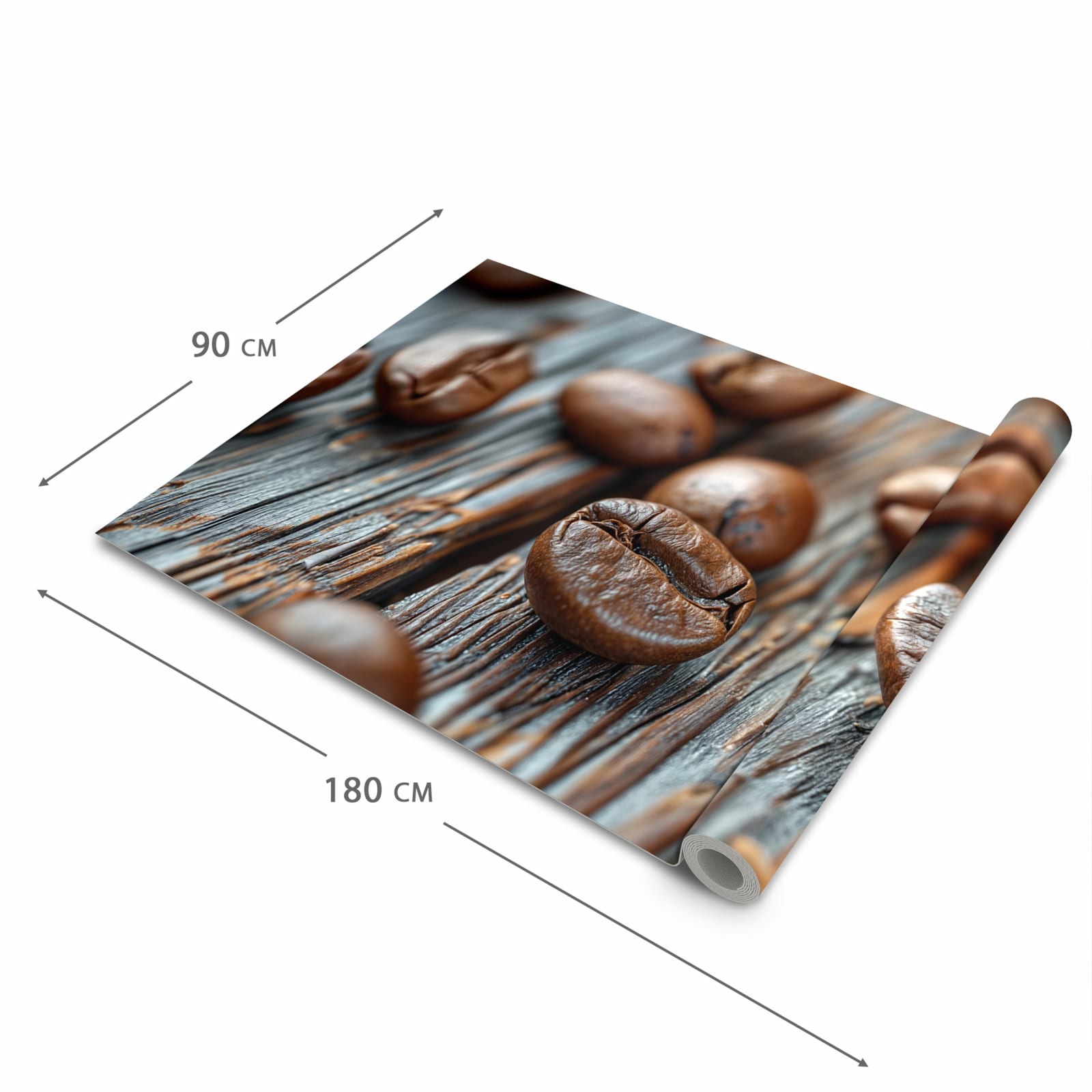 Ordnungsschaffender Küchenteppich mit Motiv Sanfte Kaffeebohnen in der Grösse 60x270 cm