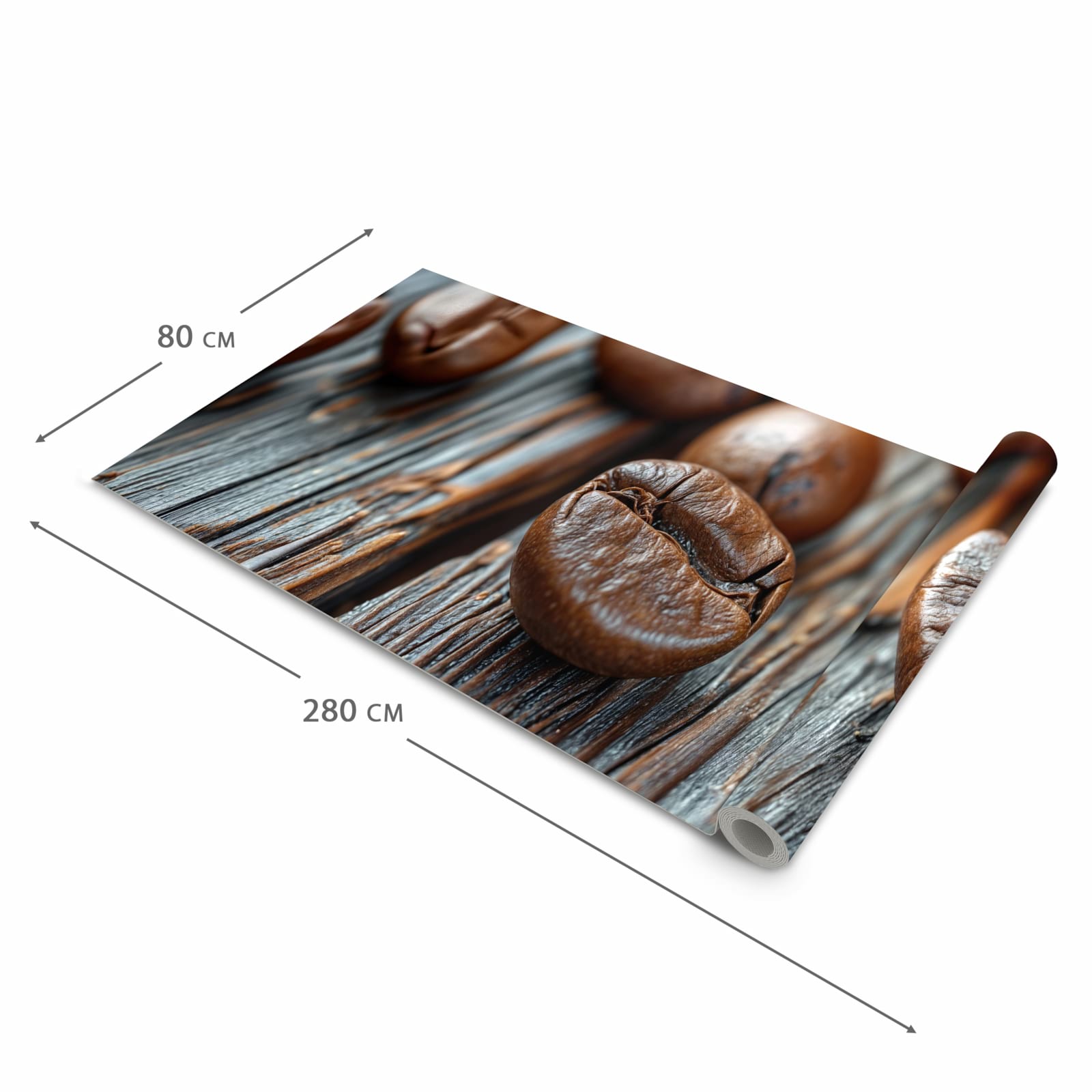 Feuchtigkeitsresistenter Küchenläufer mit Motiv Sanfte Kaffeebohnen in der Größe 60x270 cm