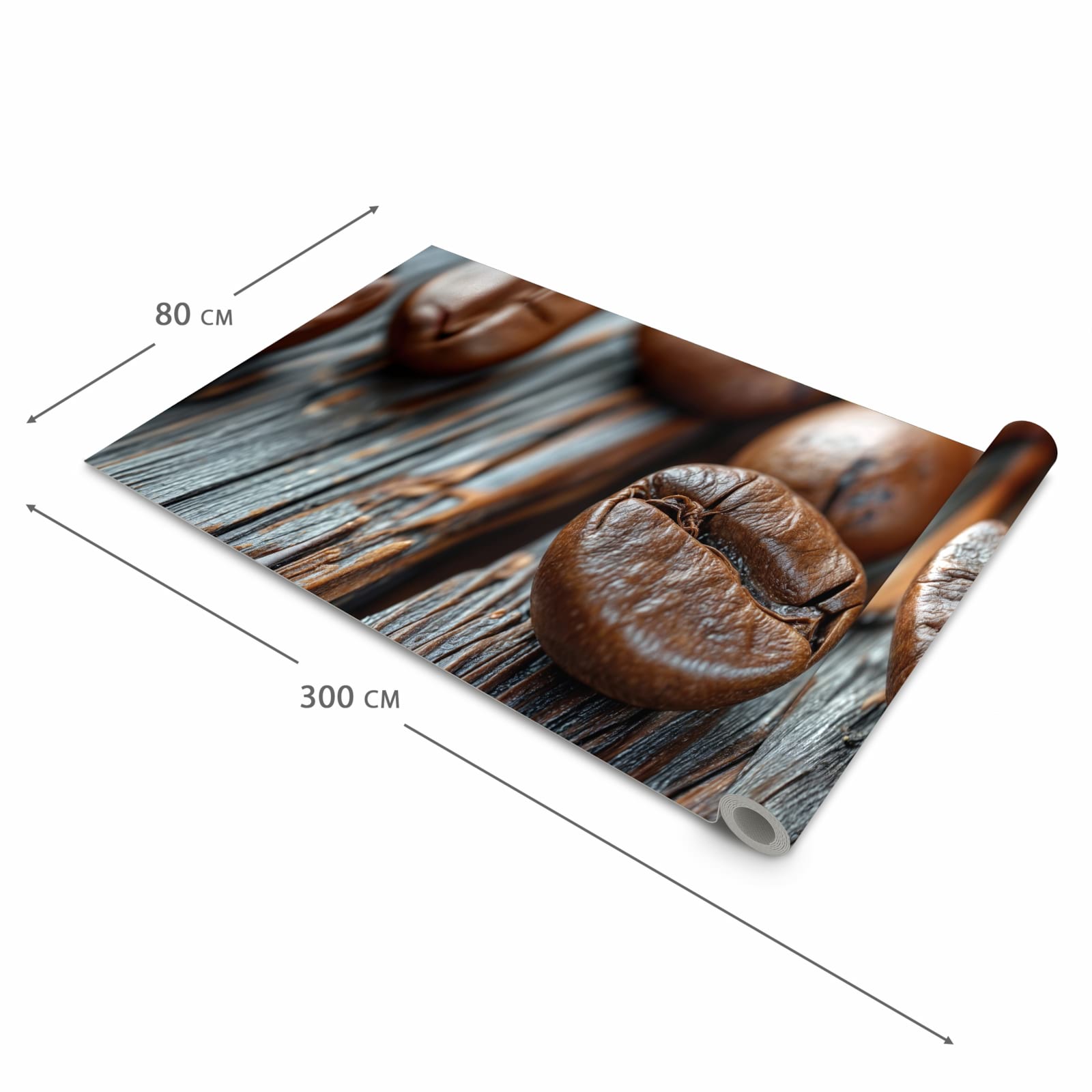 Abwaschbarer Küchenteppich mit Motiv Sanfte Kaffeebohnen in der Größe 60x270 cm schützt den Boden