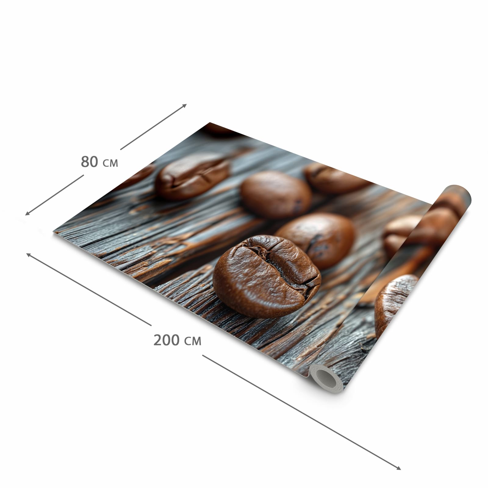 Langlebiger waschbarer Küchenläufer mit Motiv Sanfte Kaffeebohnen in der Grösse 60x270 cm