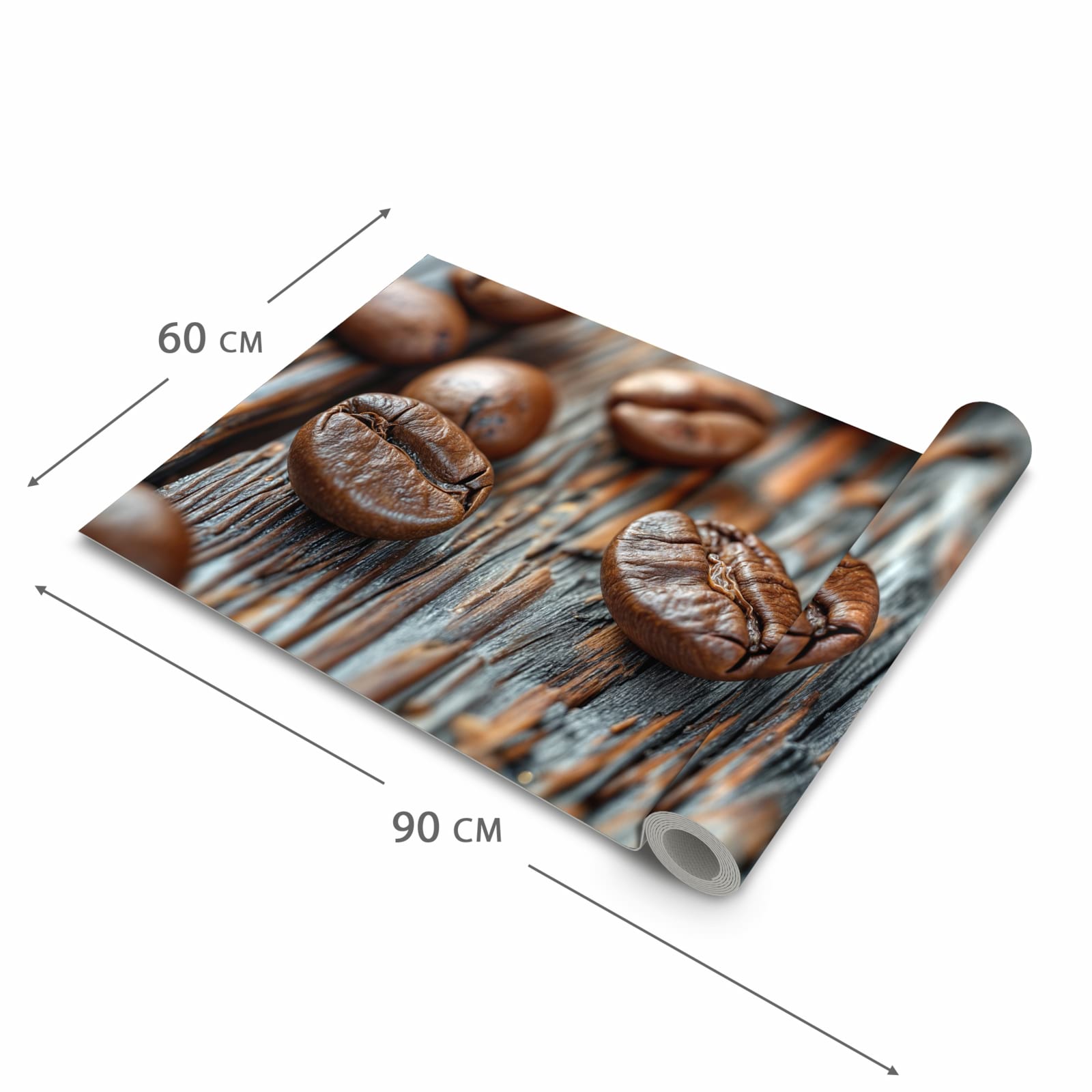 Waschbarer Küchenläufer nach Maß mit Motiv Sanfte Kaffeebohnen in der Größe 60x270 cm