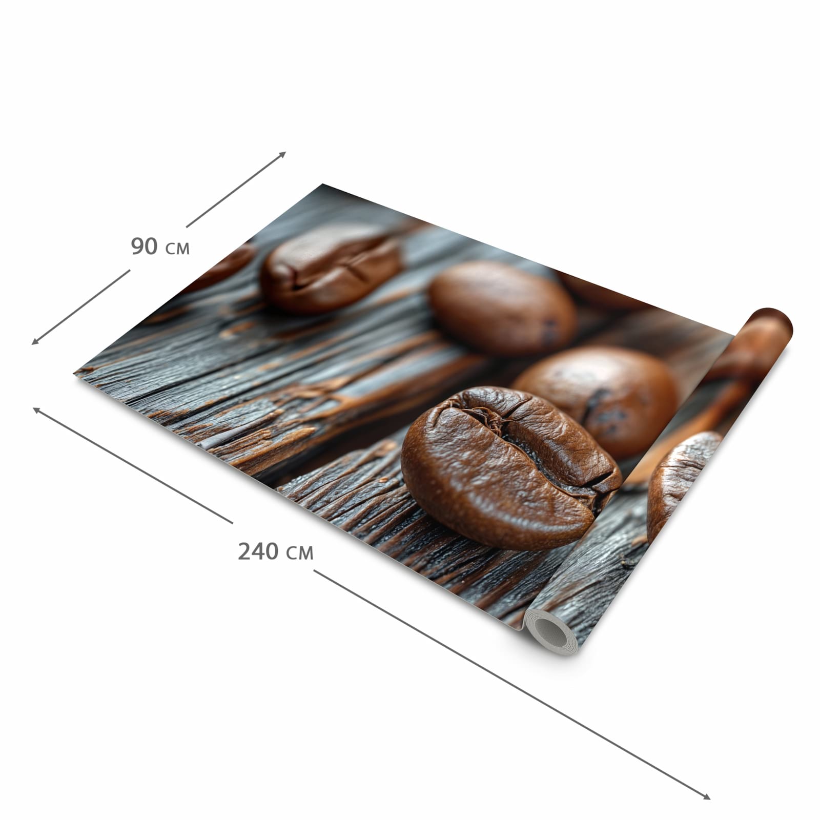 Bodenschonender Küchenteppich mit Motiv Sanfte Kaffeebohnen in der Grösse 60x270 cm