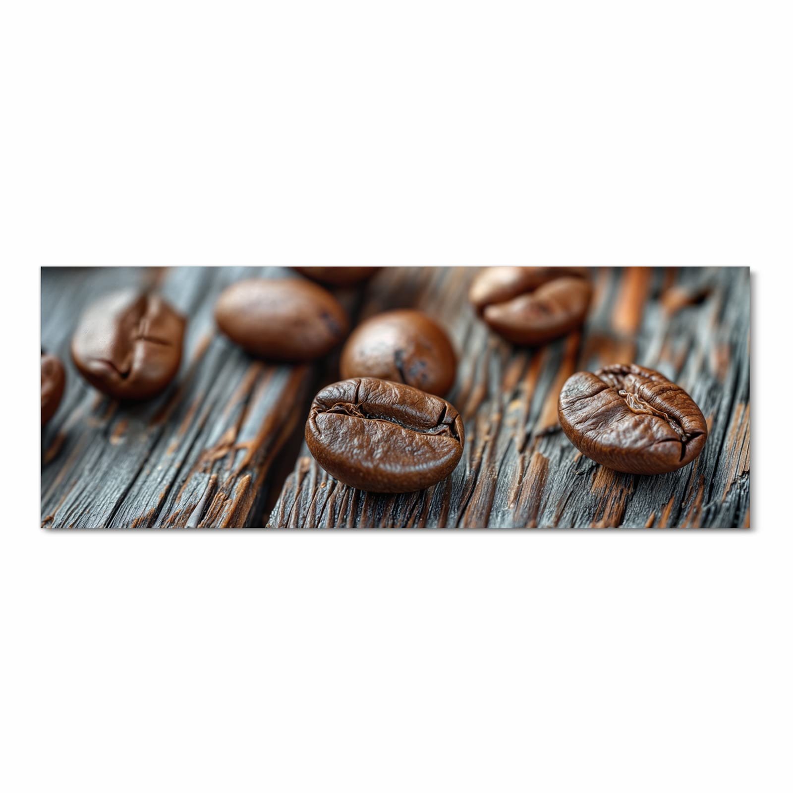 Waschbarer Küchenteppich mit Motiv Sanfte Kaffeebohnen in Frontansicht für einfache Reinigung