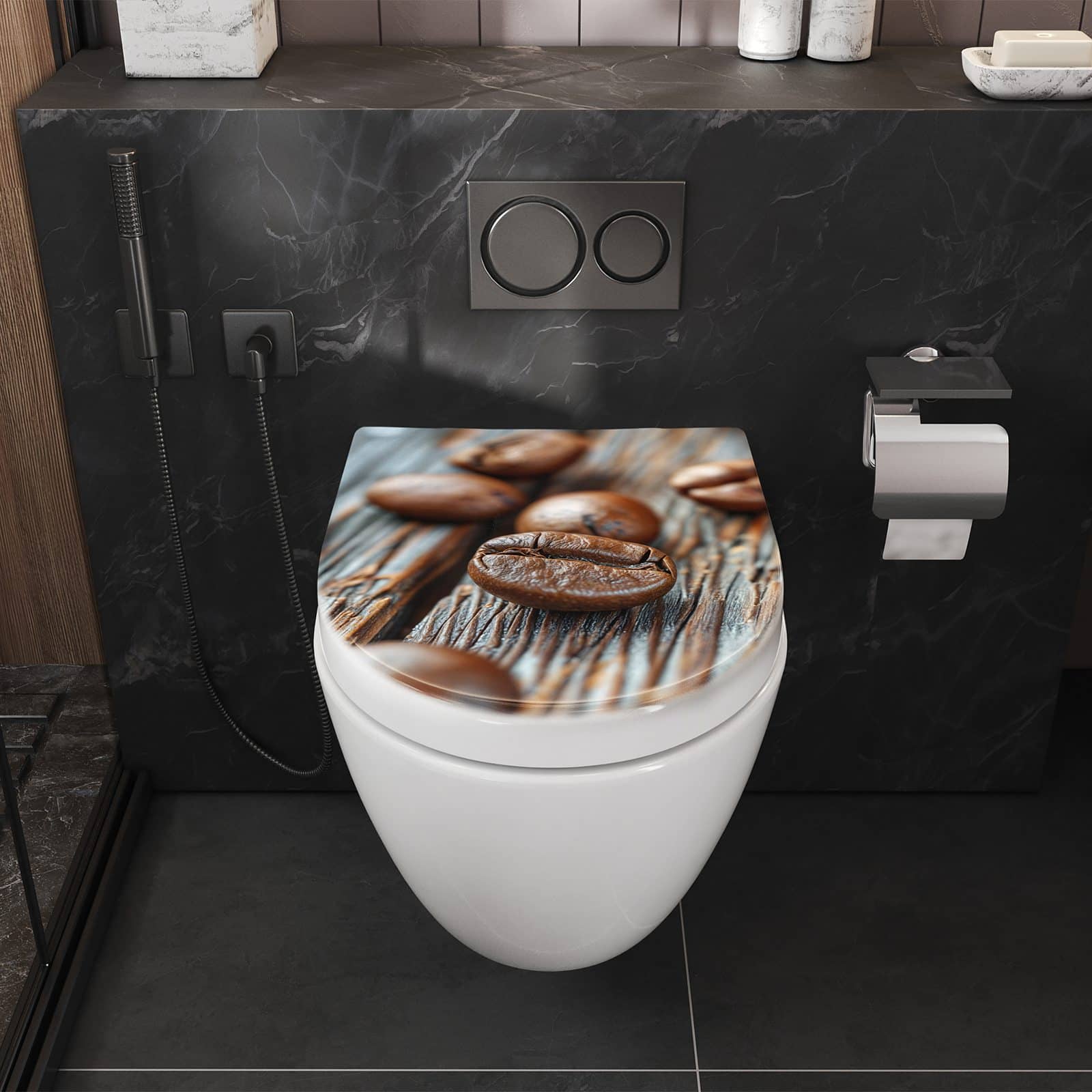 WC-Sitz mit Absenkautomatik Sanfte Kaffeebohnen