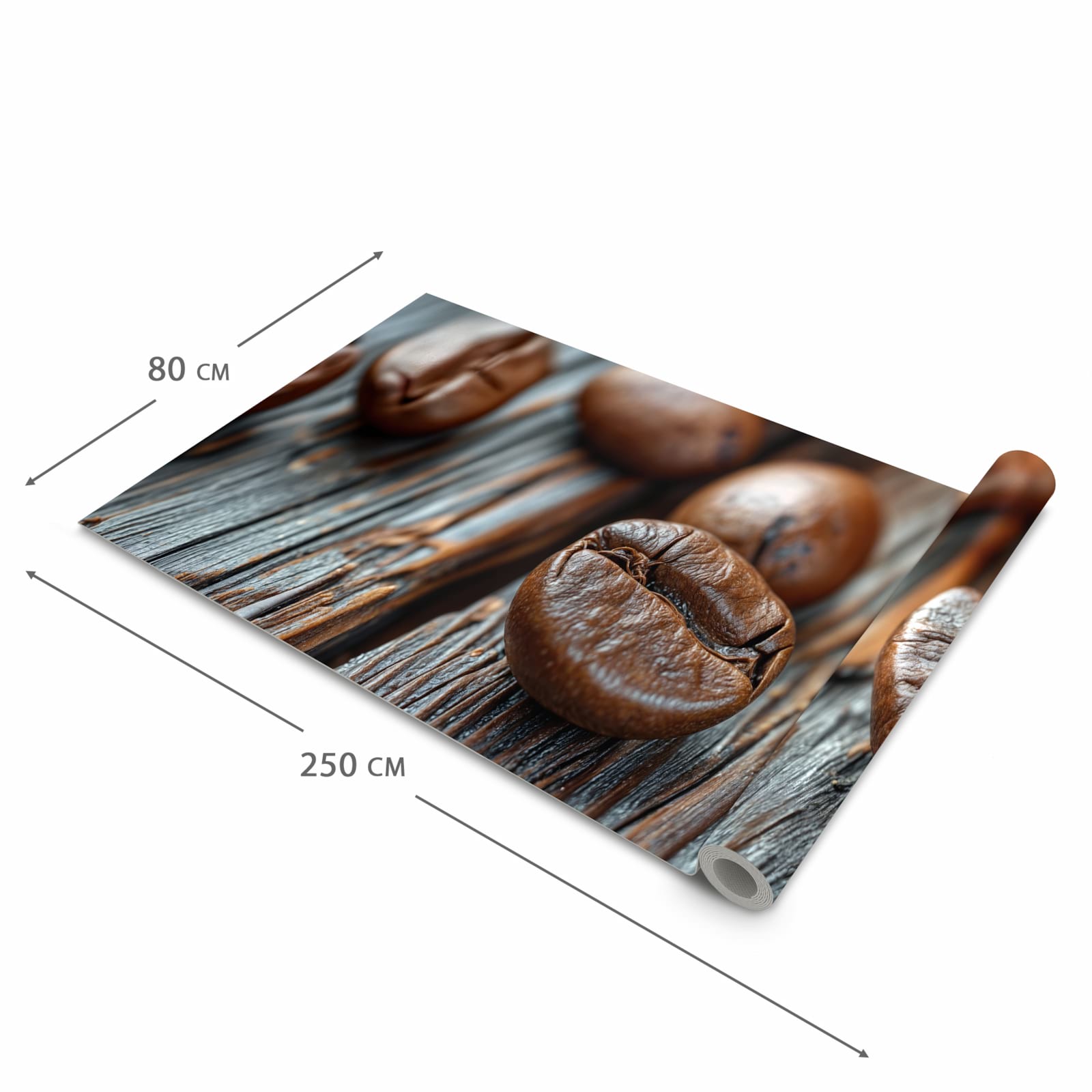 Rutschfester moderner Küchenläufer mit Motiv Sanfte Kaffeebohnen in der Grösse 60x270 cm