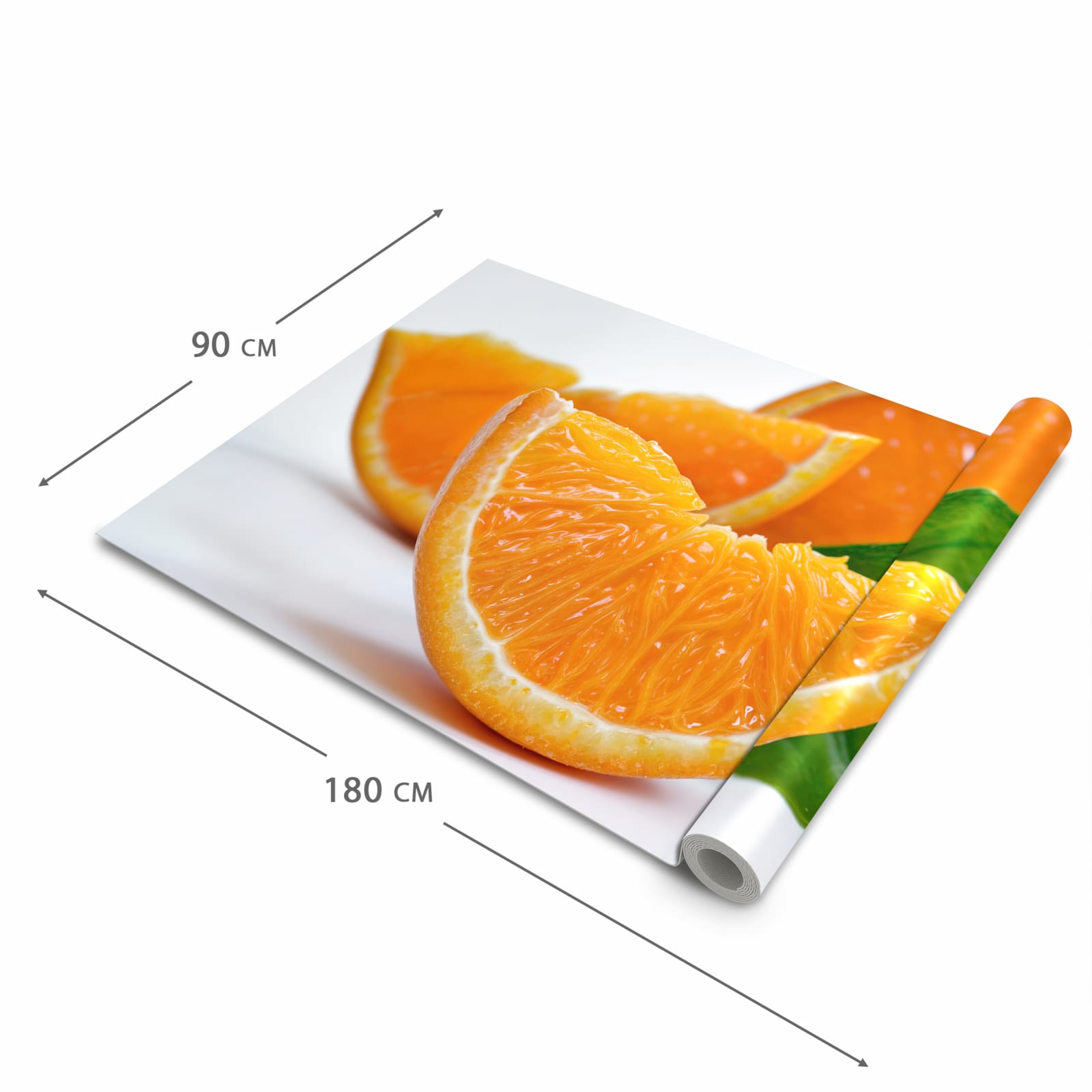 Flacher Küchenläufer mit Motiv Orangenscheiben in der Grösse 60x240 cm