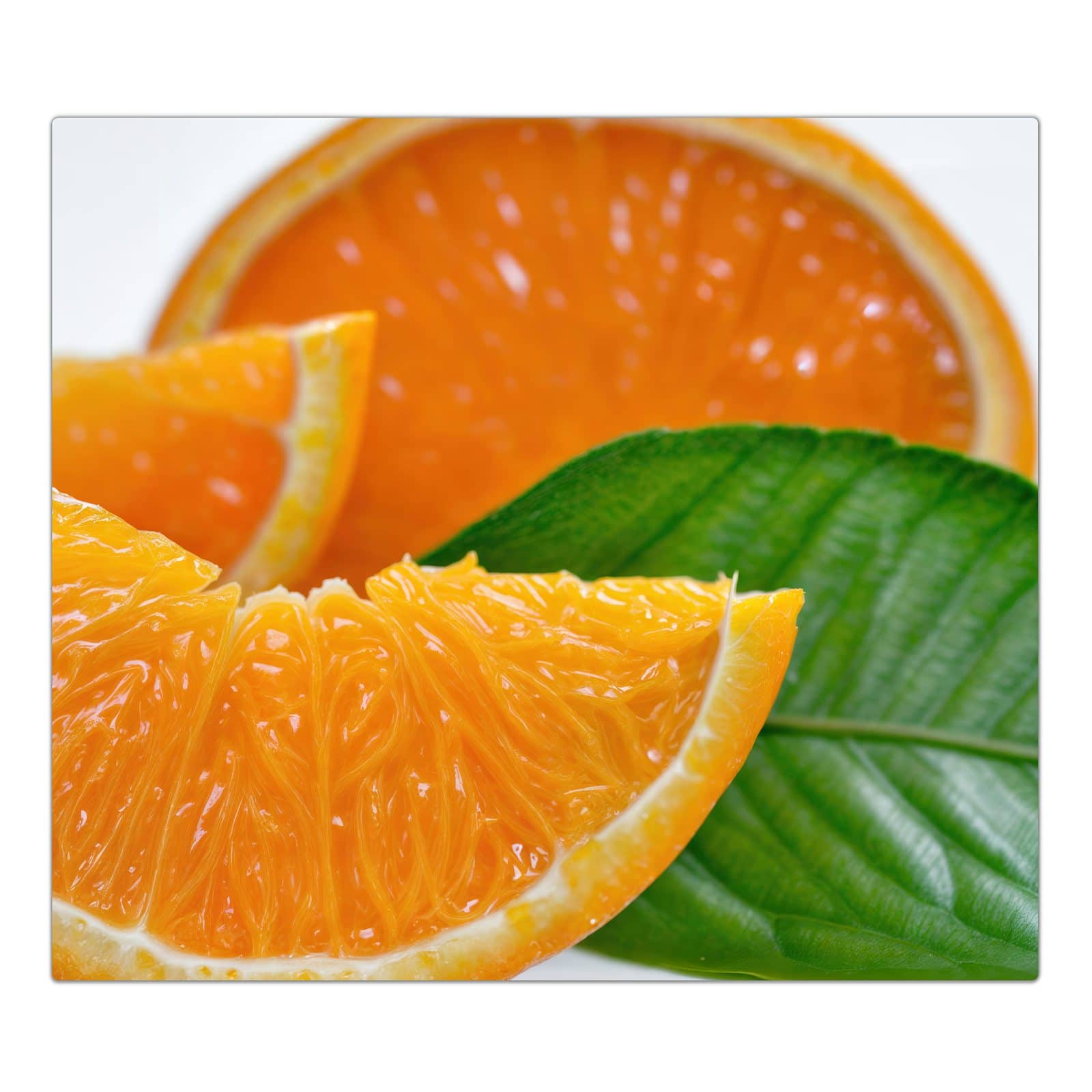 1-teilige Herdabdeckplatte mit Orangenscheiben-Motiv in der Frontansicht