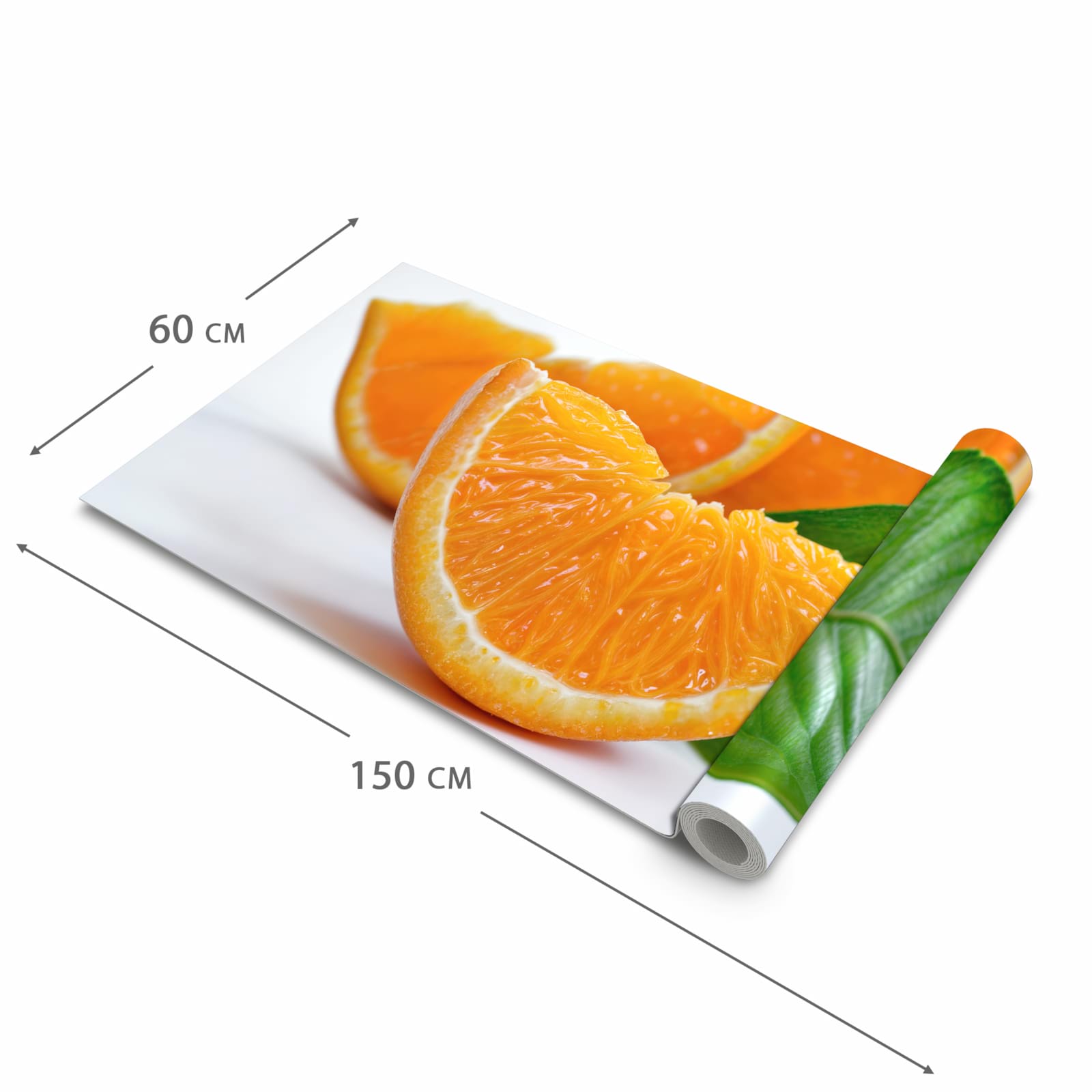 Zeitsparender waschbarer Küchenteppich mit Motiv Orangenscheiben in der Grösse 60x240 cm