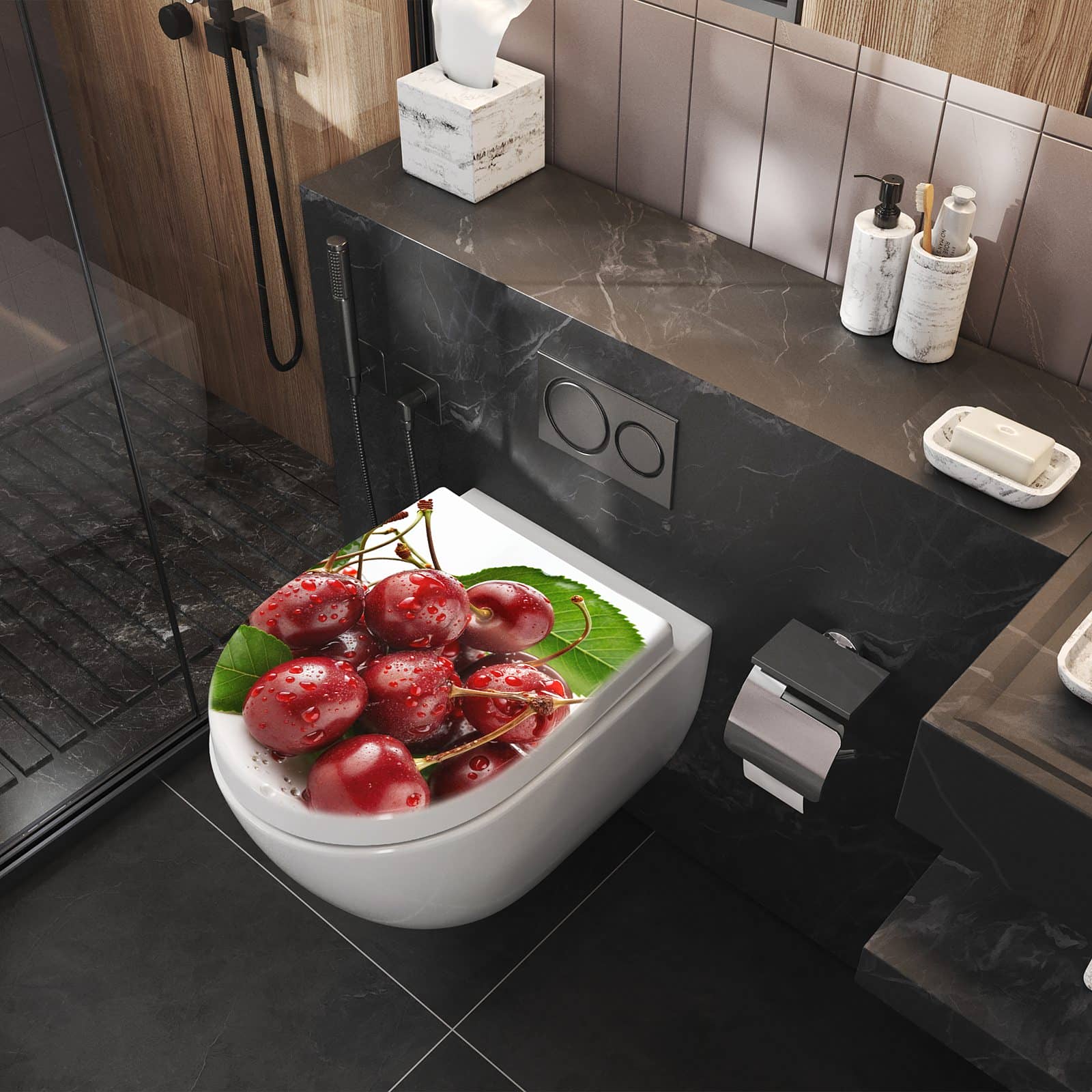 WC-Sitz mit Absenkautomatik Kirschen von Frische