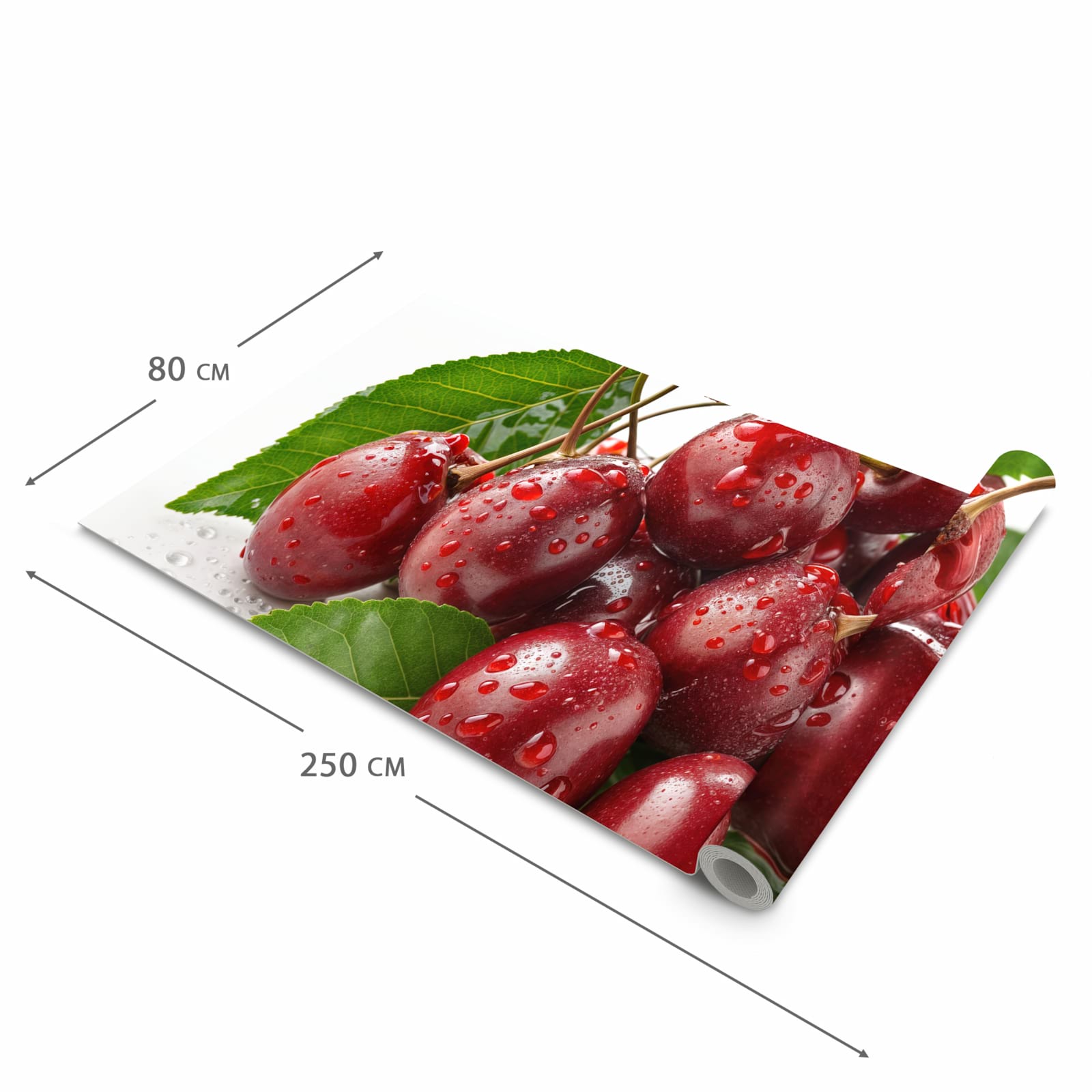 Bodenschonender Teppich fürs Esszimmer mit Motiv Kirschen von Frische in der Größe 60x240 cm