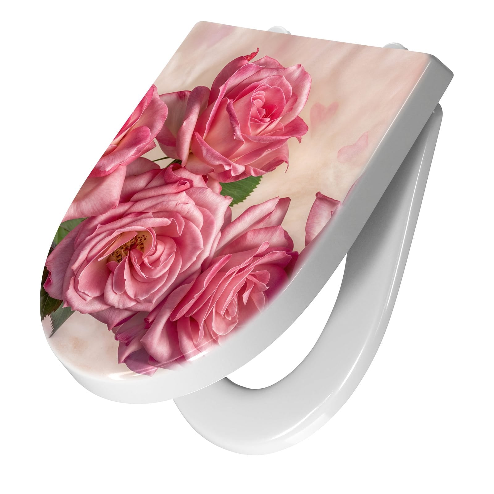WC-Sitz mit Absenkautomatik Rosenblütenpracht