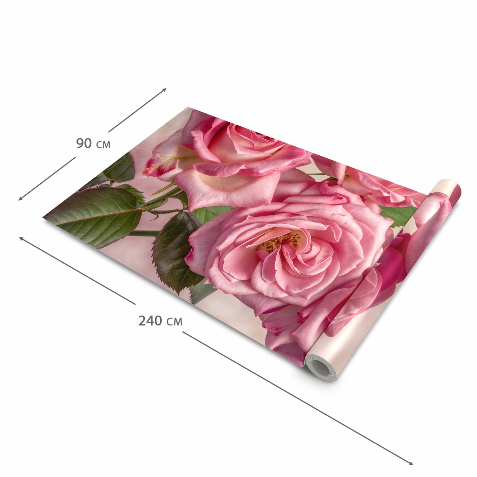 Rutschfester Teppichläufer für die Küche mit Motiv Rosenblütenpracht in der Grösse 60x240 cm