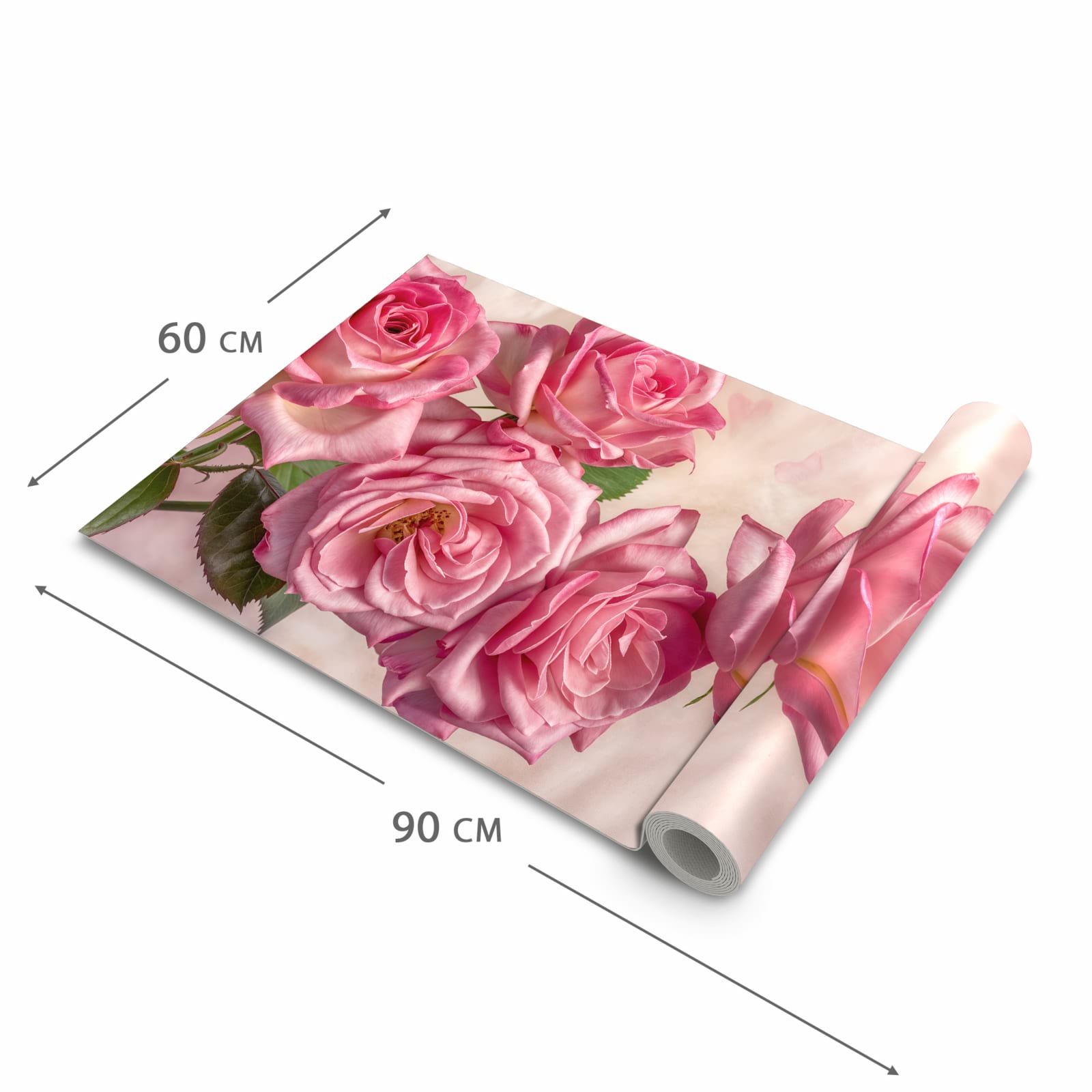 Schmutzabweisender Küchenteppich mit Motiv Rosenblütenpracht in der Grösse 60x180 cm