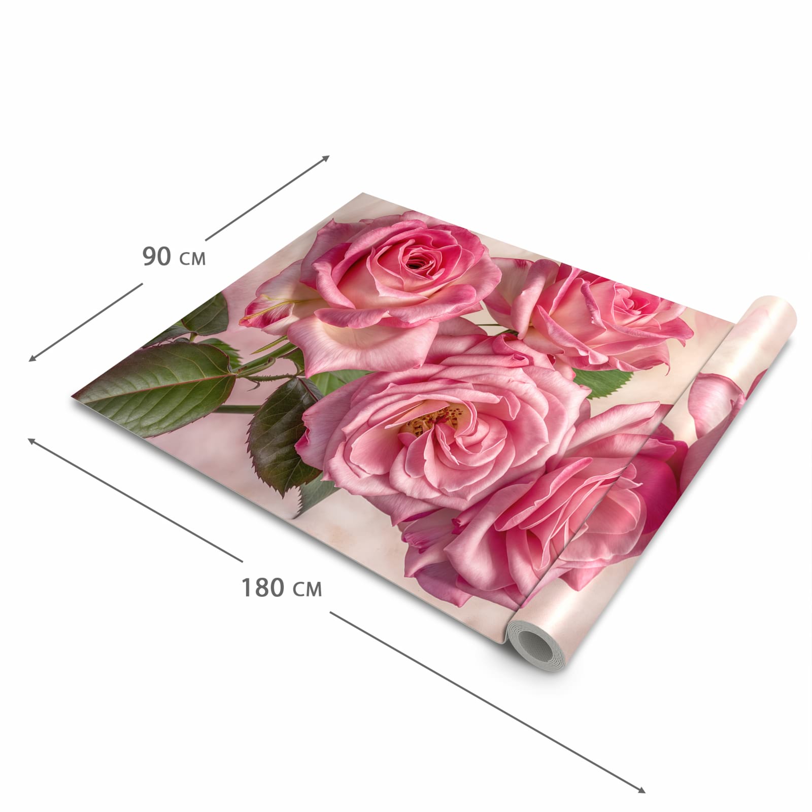 Komfortabler Küchenteppich mit Motiv Rosenblütenpracht in der Grösse 60x180 cm für die Küche