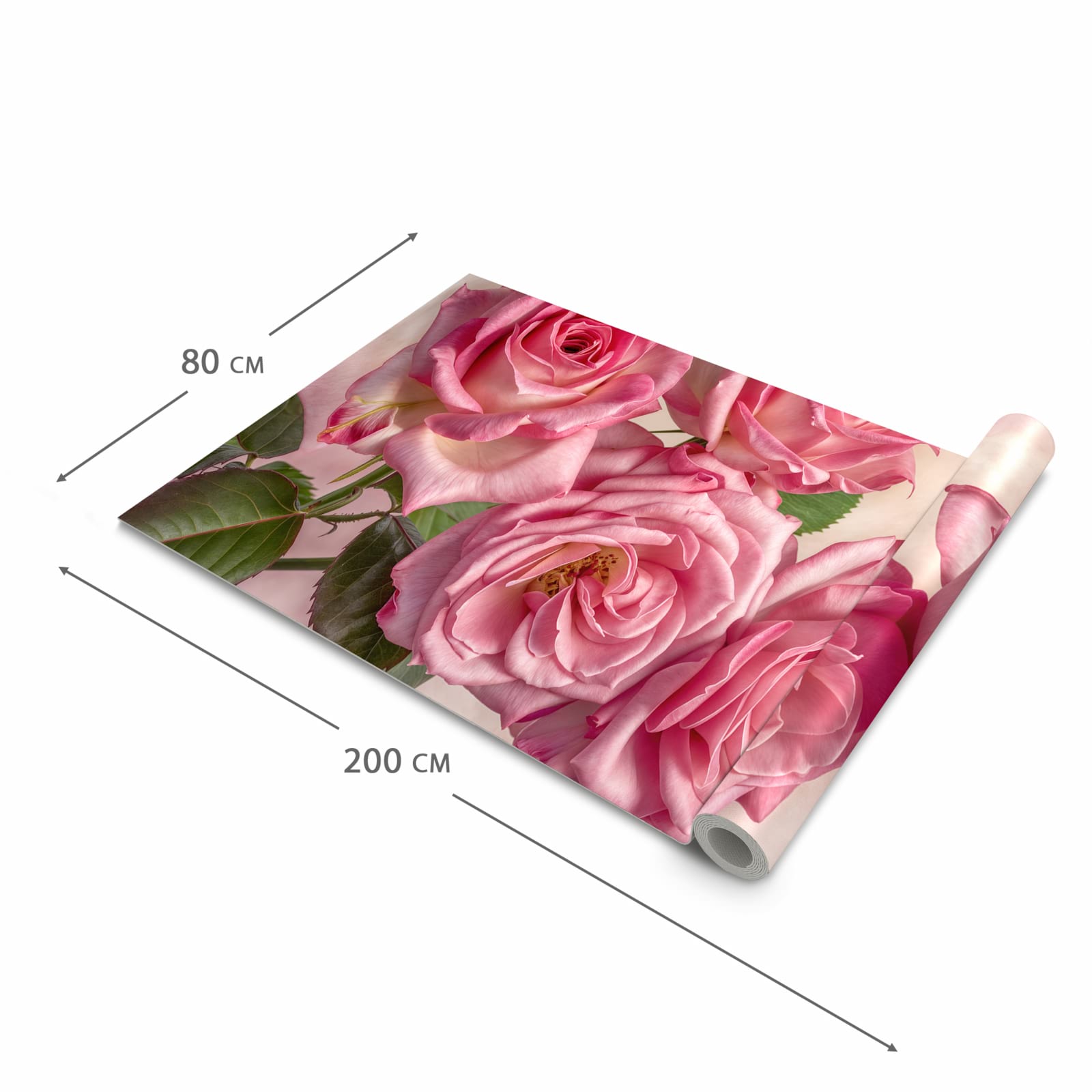 Geruchsneutraler Küchenteppich mit Motiv Rosenblütenpracht in der Grösse 60x180 cm