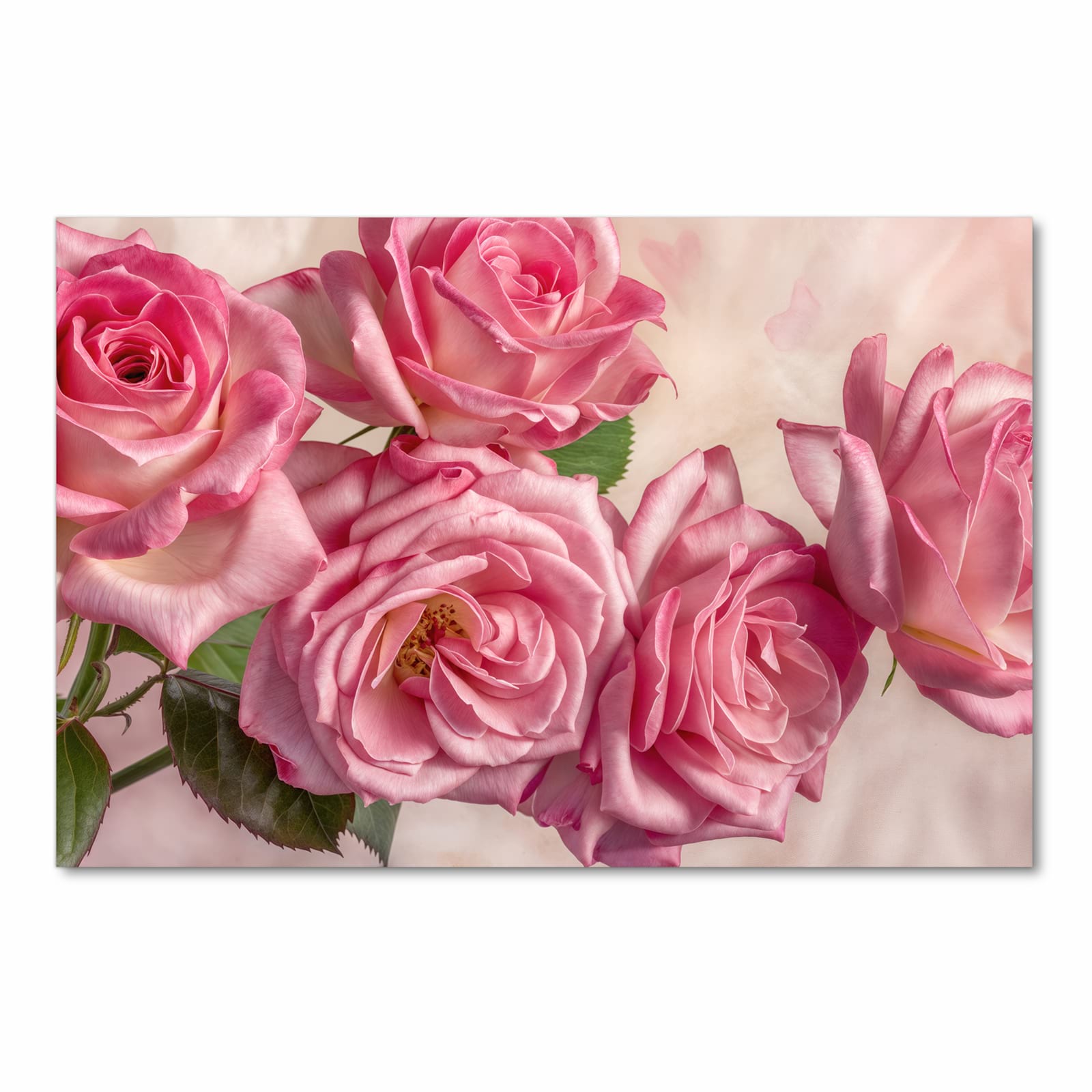 Bodenschonender Bodenläufer Teppich mit Motiv Rosenblütenpracht in Frontansicht