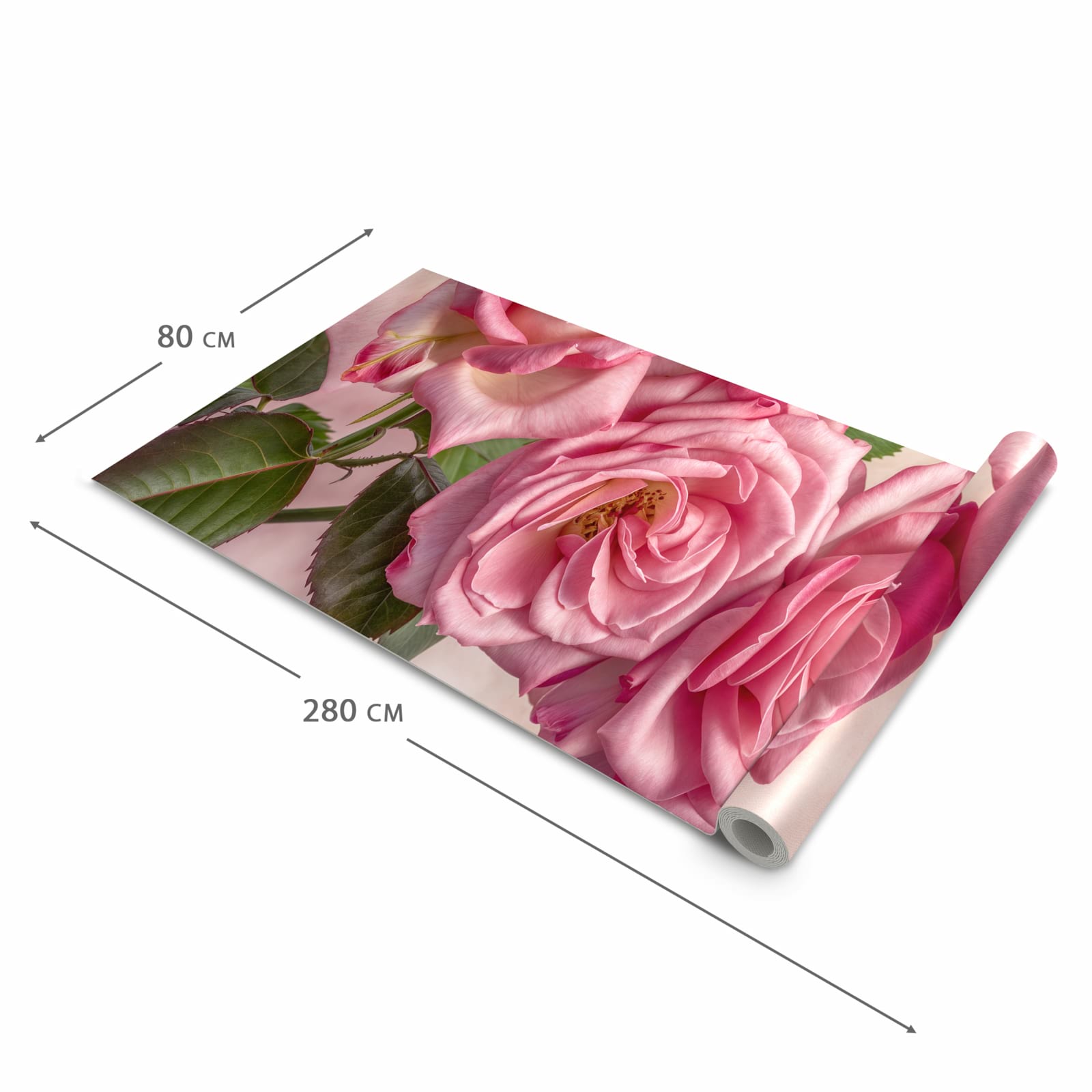 Flacher waschbarer Küchenteppich mit Motiv Rosenblütenpracht in der Grösse 60x180 cm