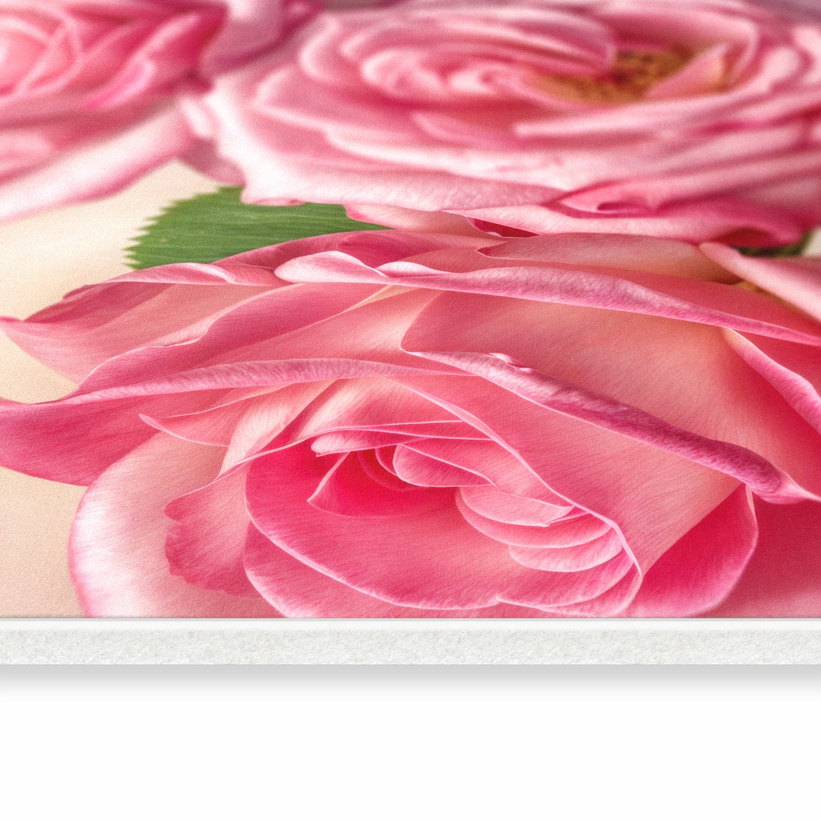 Geräuschdämpfender rutschfester Küchenläufer mit Motiv Rosenblütenpracht in seitlicher Ansicht