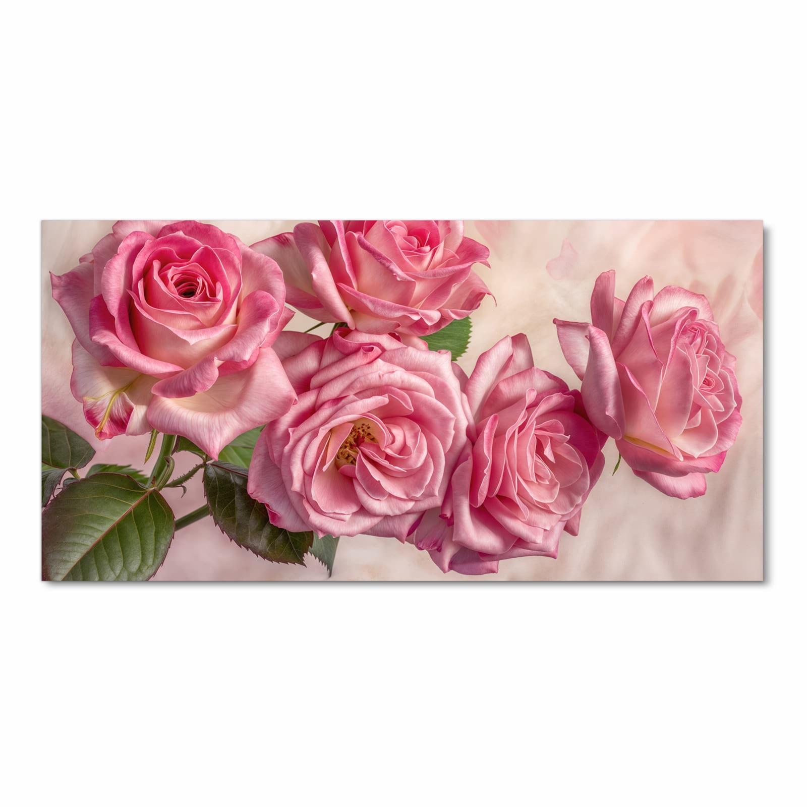 Waschbarer rutschfester Küchenteppich mit Motiv Rosenblütenpracht in Frontansicht