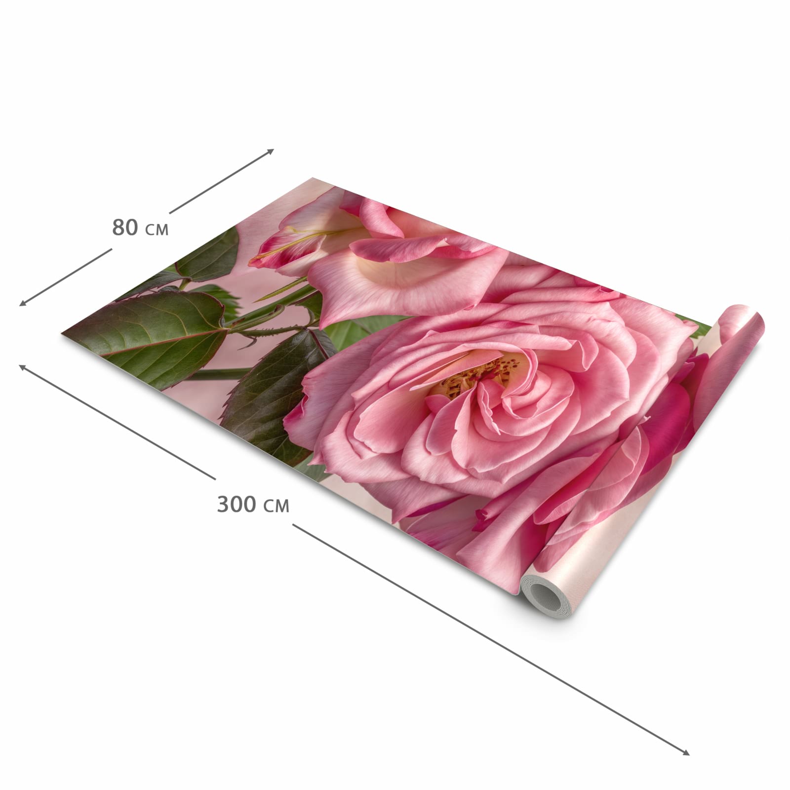 Pflegeleichter Küchenläufer mit Motiv Rosenblütenpracht in der Grösse 60x180 cm