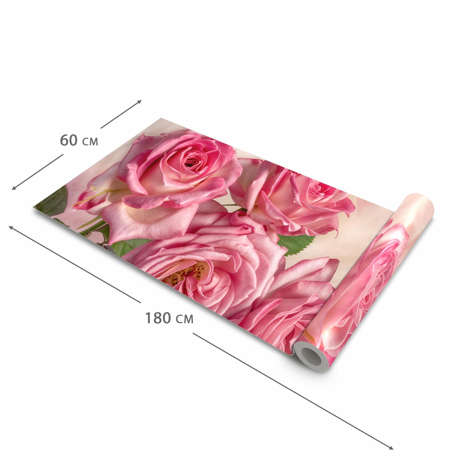 UV-beständiger Küchenteppich mit Motiv Rosenblütenpracht in der Grösse 60x180 cm