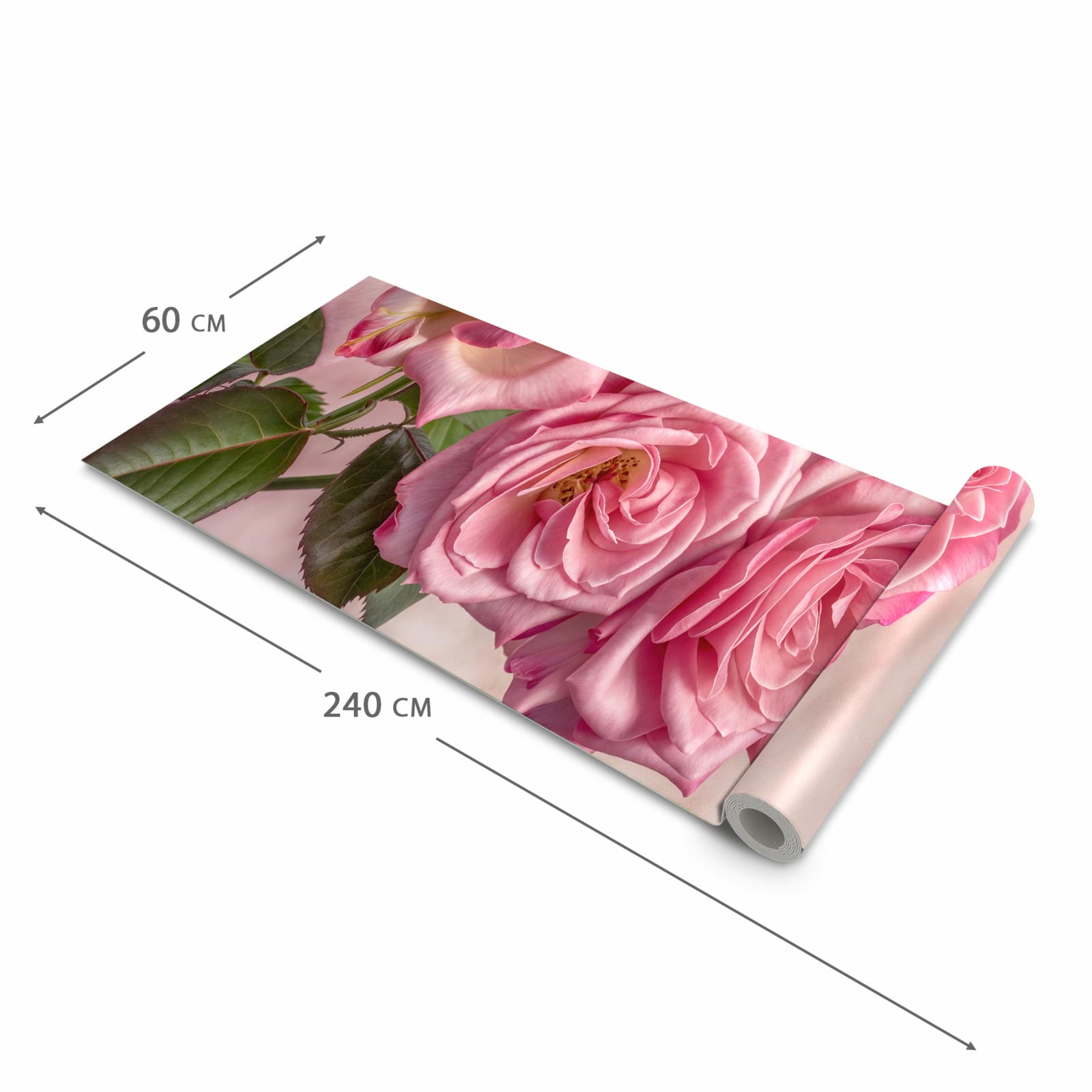 Komfortabler Küchenteppich mit Motiv Rosenblütenpracht in der Grösse 60x180 cm