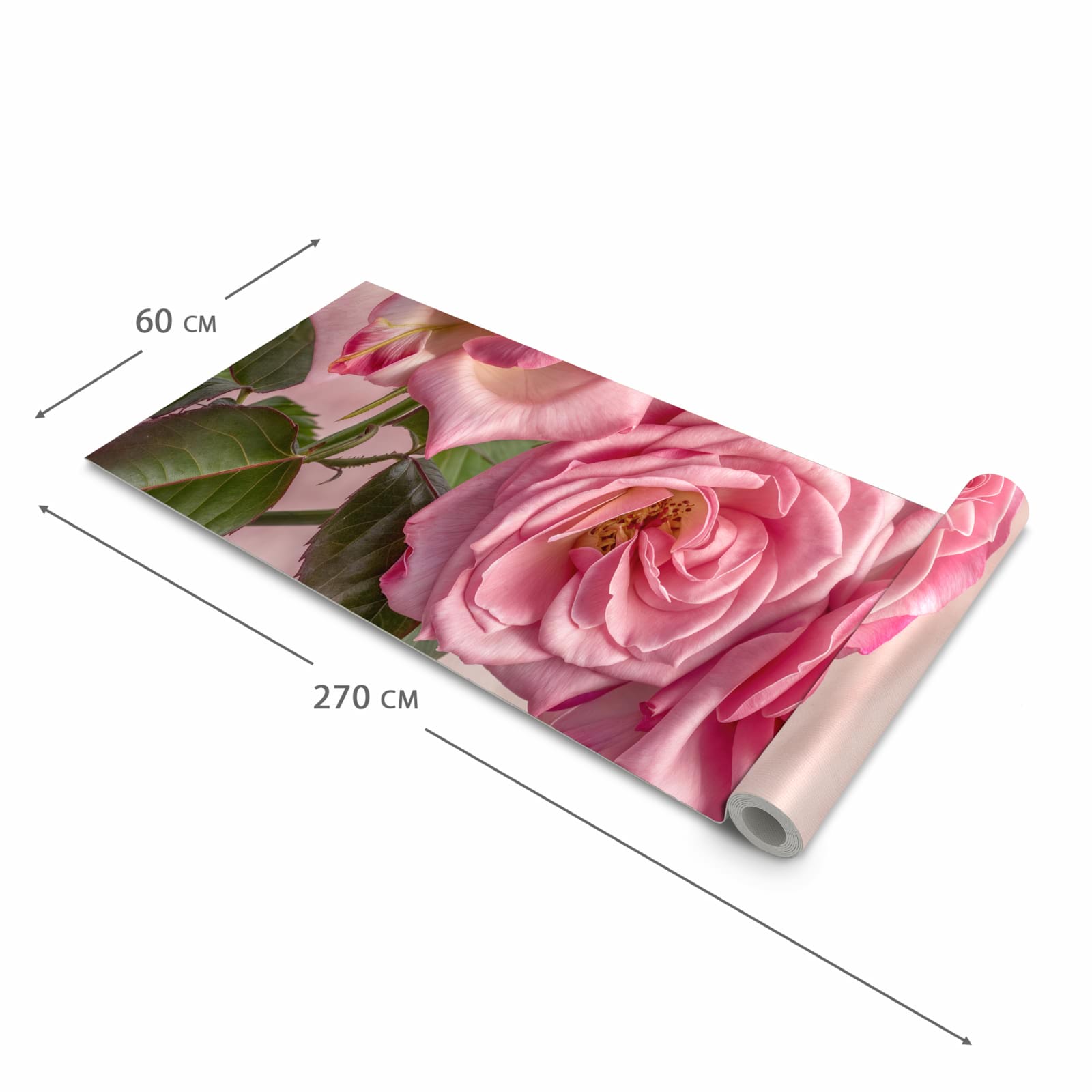 Wasserabweisender Läufer für die Küche mit Motiv Rosenblütenpracht in der Grösse 60x180 cm