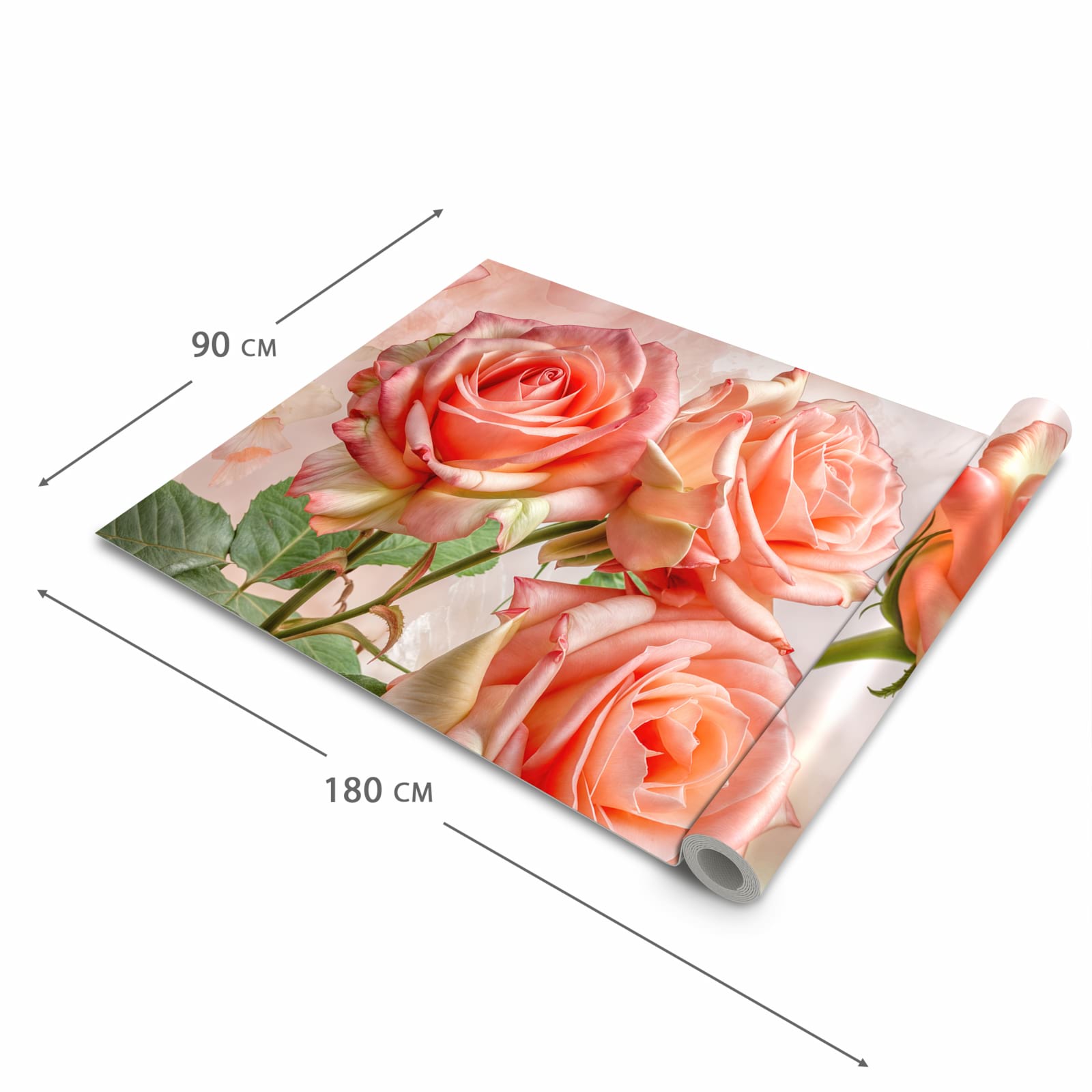 Küchenteppich mit Motiv Rosen Bouquet in der Grösse 60x180 cm für sicheres Aufbewahren