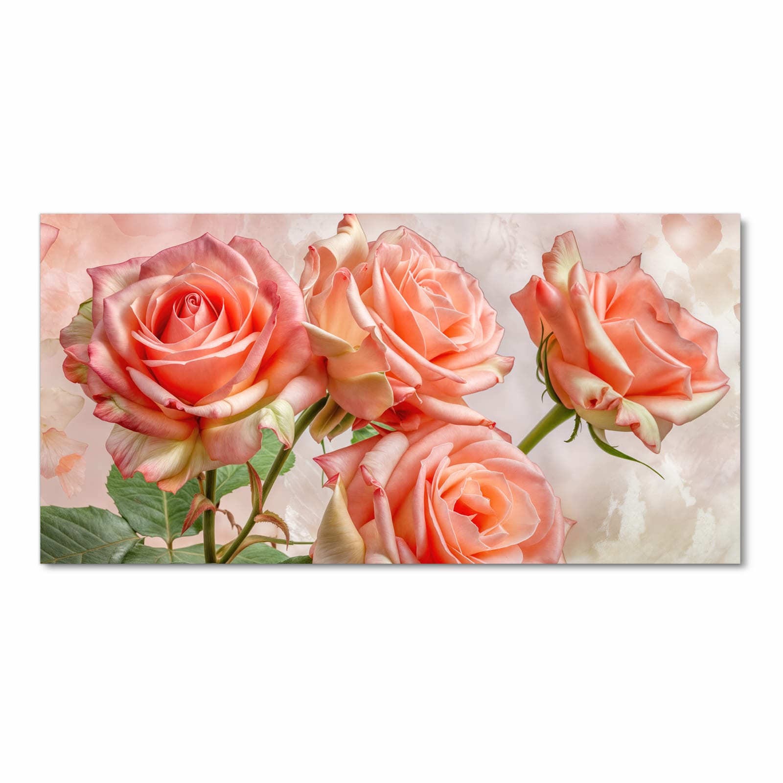 Schmutzabweisender Küchenvorleger mit Motiv Rosen Bouquet in Frontansicht