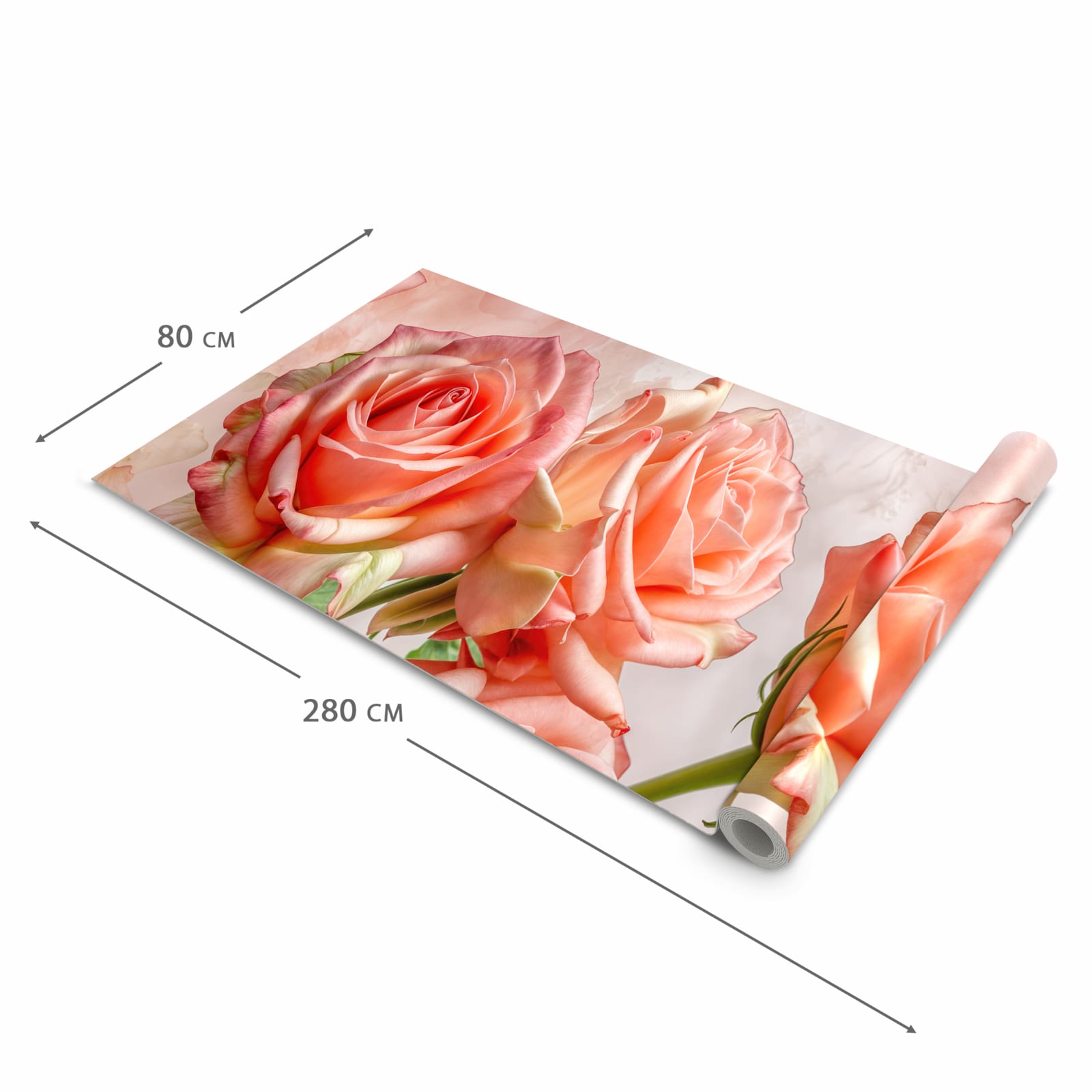 Farbbeständiger Küchenläufer mit Motiv Rosen Bouquet in der Grösse 60x180 cm