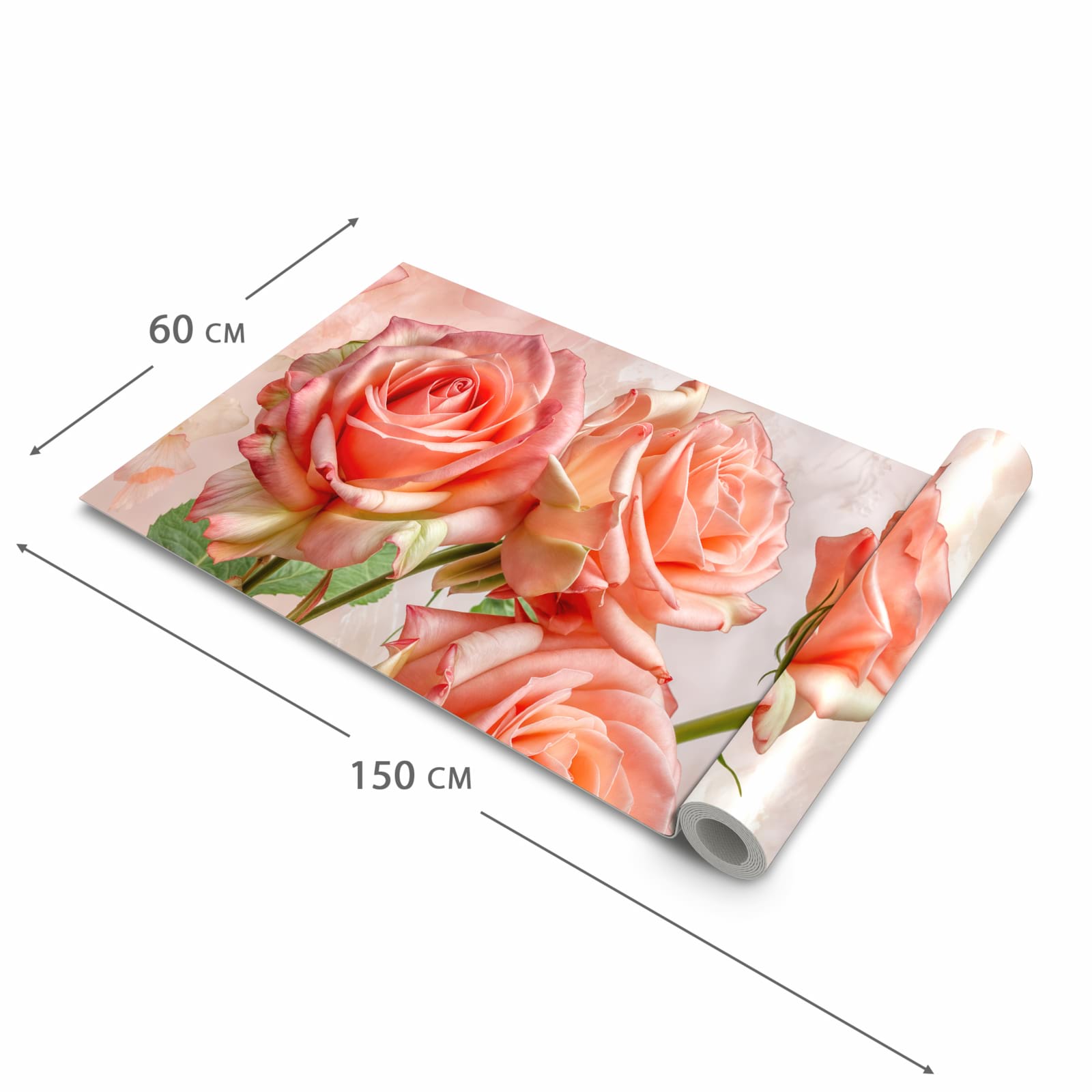 Strapazierfähiger waschbarer Küchenläufer mit Motiv Rosen Bouquet in der Größe 60x180 cm