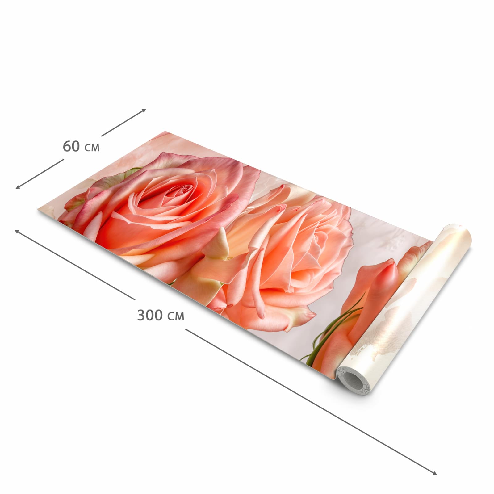 Feuchtigkeitsresistenter Küchenläufer mit Motiv Rosen Bouquet in der Größe 60x180 cm