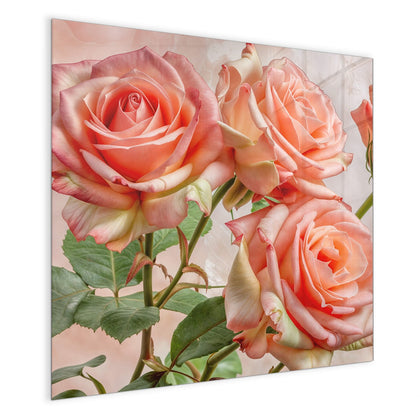 Magnettafel mit dem Motiv Korallenrote Rosen