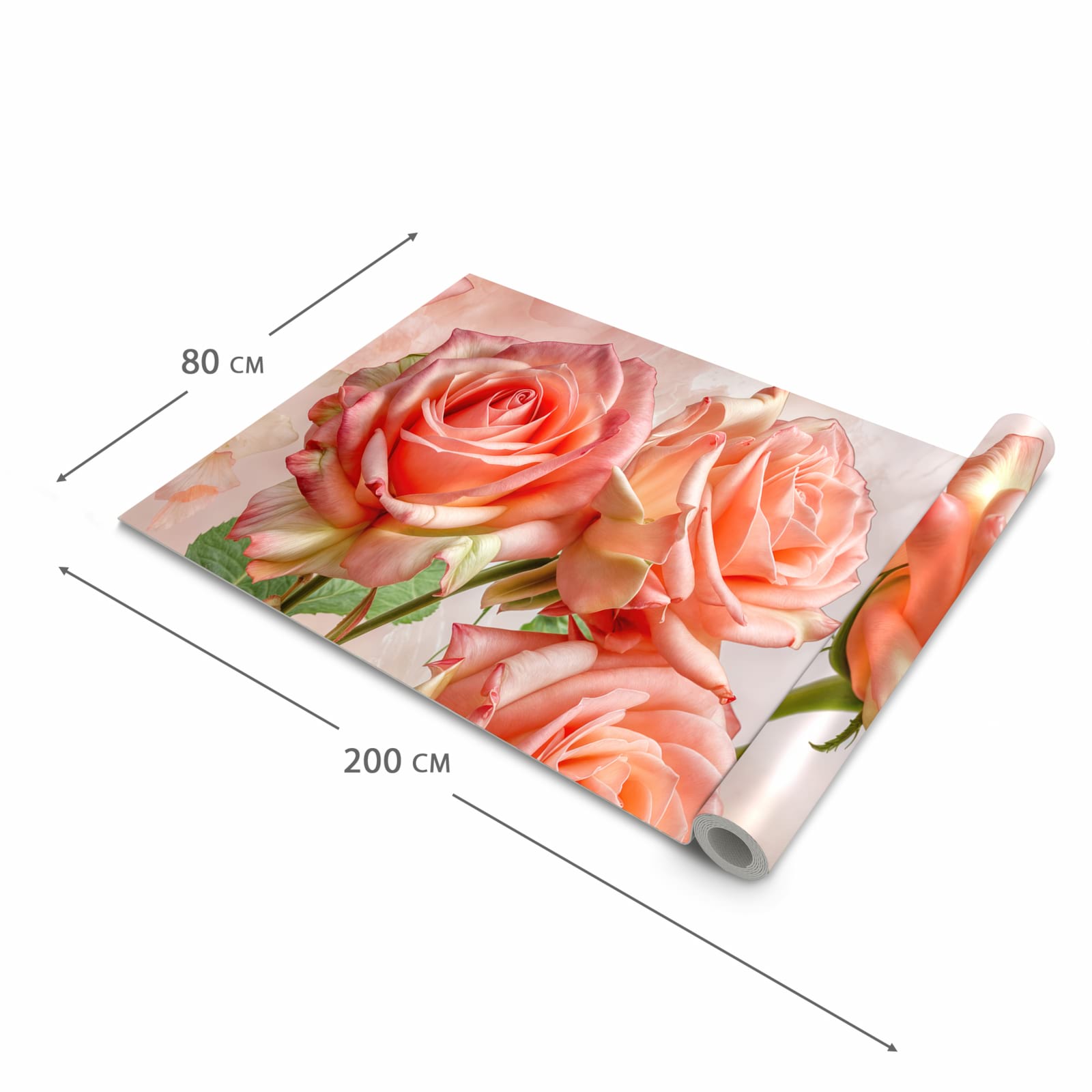 Abwaschbarer Küchenläufer mit Motiv Rosen Bouquet in der Grösse 60x180 cm für Ordnung