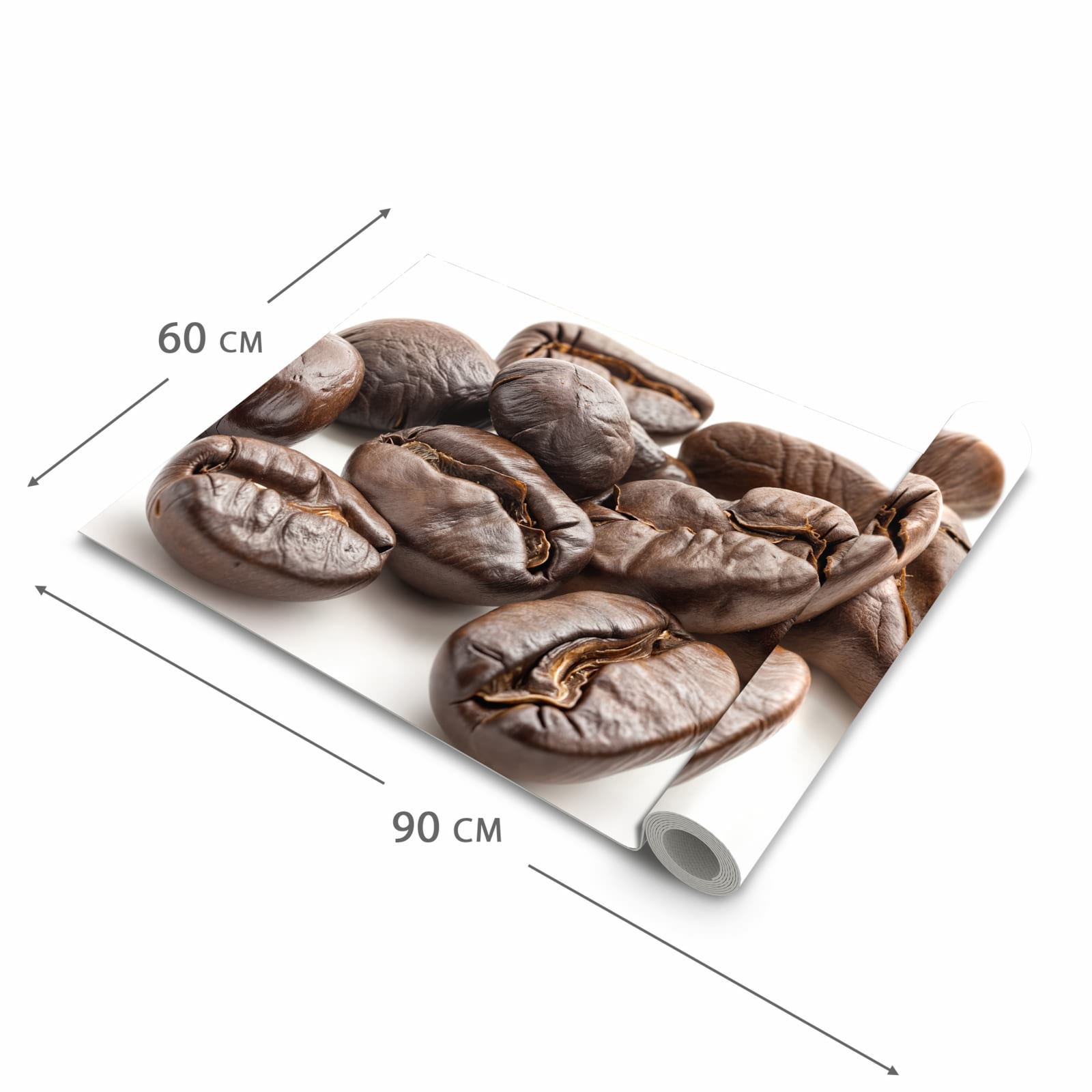 Langlebiger rutschfester Küchenteppich mit Motiv Stille Kaffeebohnen in der Grösse 60x150 cm