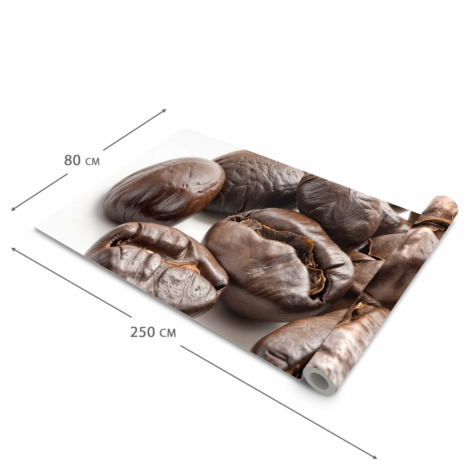 Pflegeleichter Küchenläufer mit Motiv Stille Kaffeebohnen in der Grösse 60x180 cm