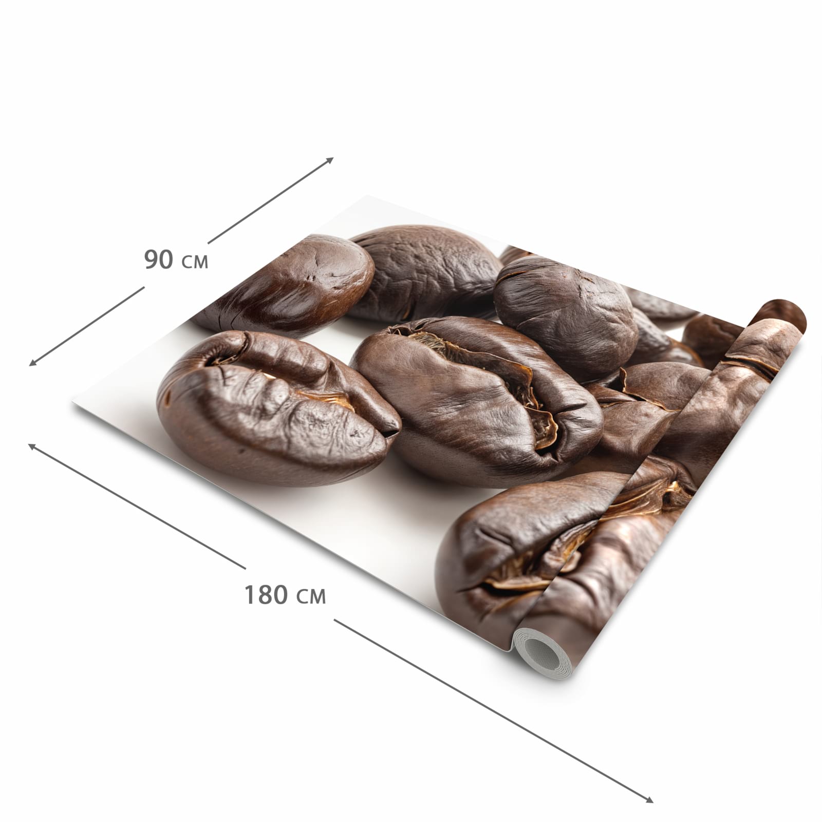 Rutschfester Küchenläufer mit Motiv Stille Kaffeebohnen in der Grösse 60x180 cm