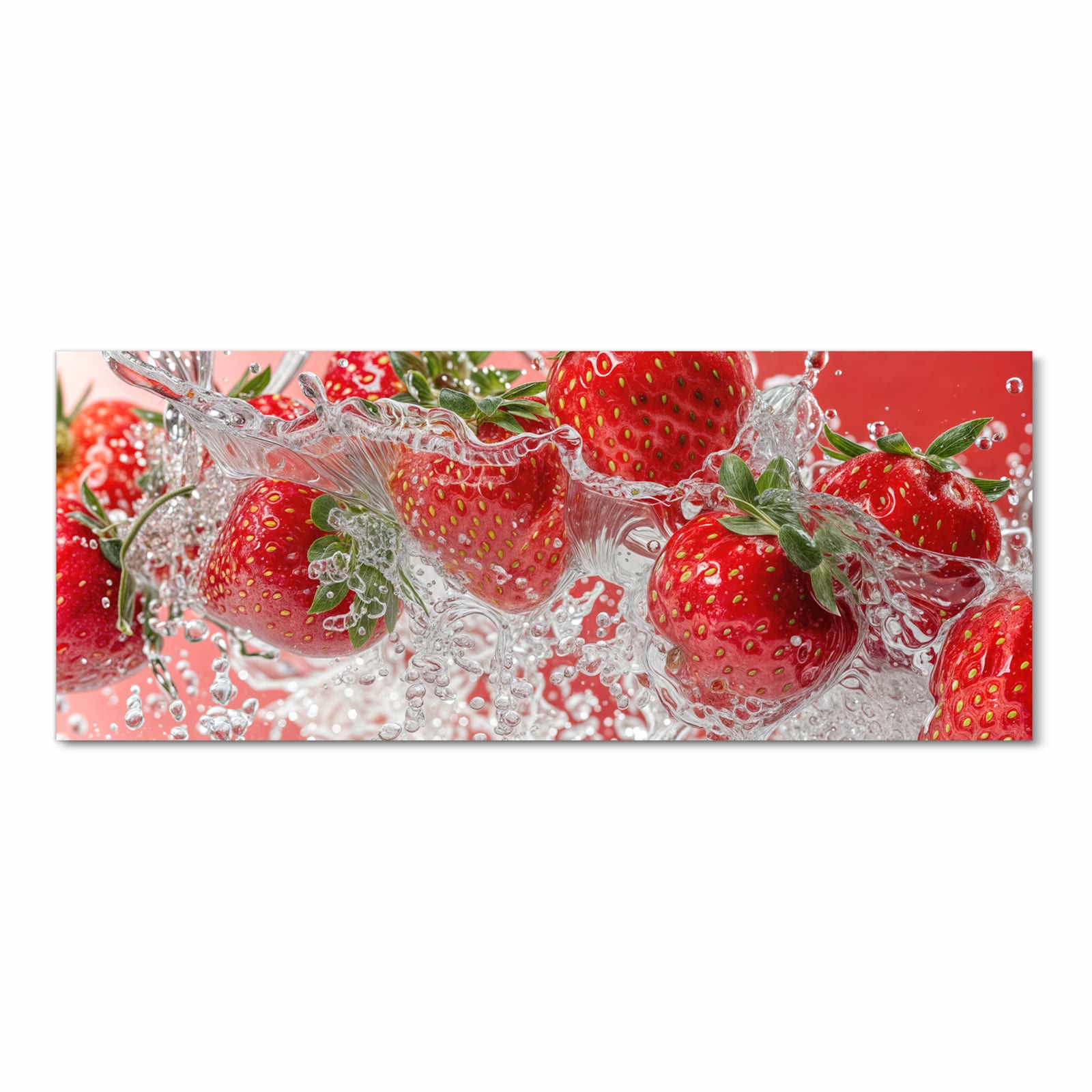 Pflegeleichter rutschfester Küchenläufer mit Motiv Erdbeerspritzer in Frontansicht
