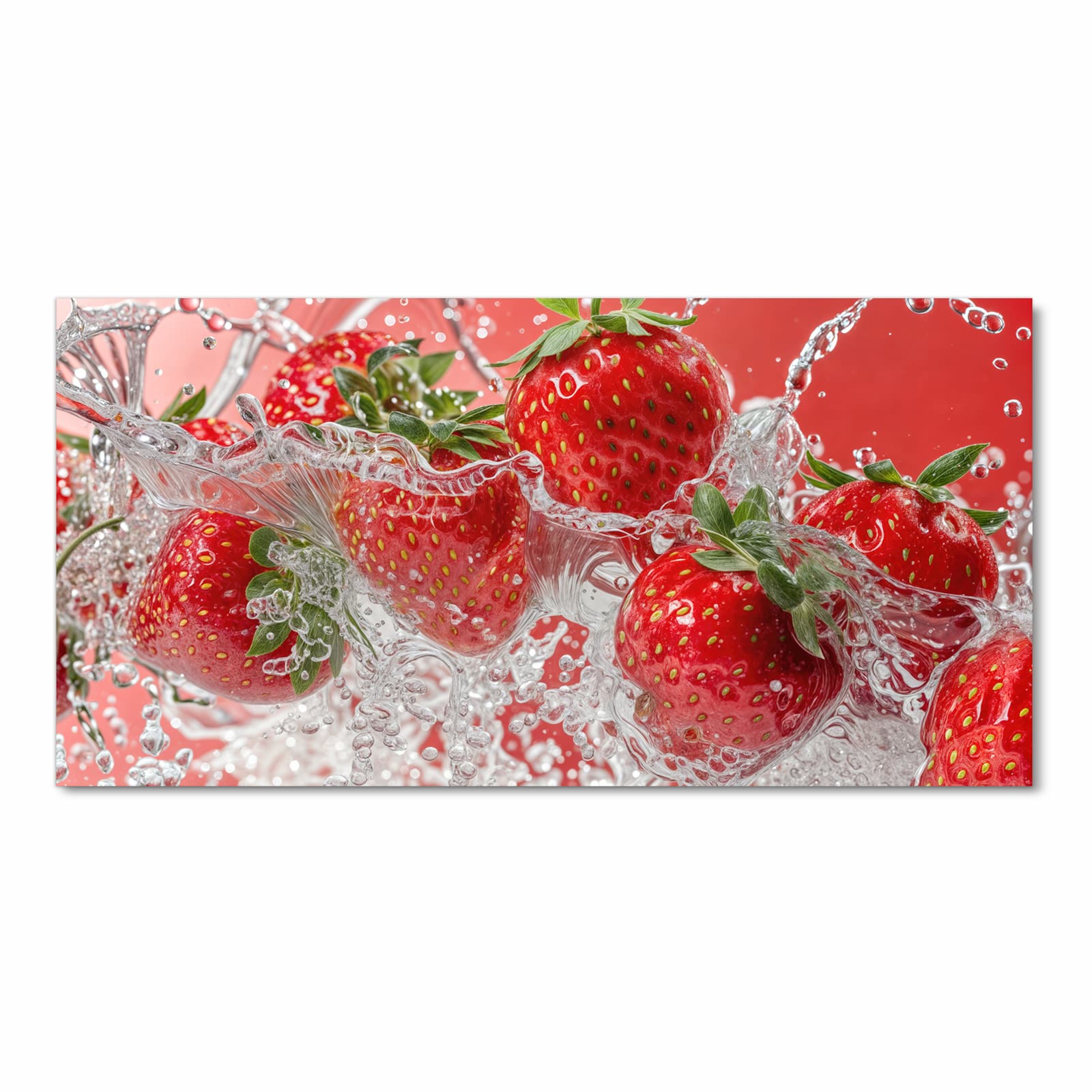 Rutschfester Küchenläufer mit Motiv Erdbeerspritzer in Frontansicht für sicheren Stand